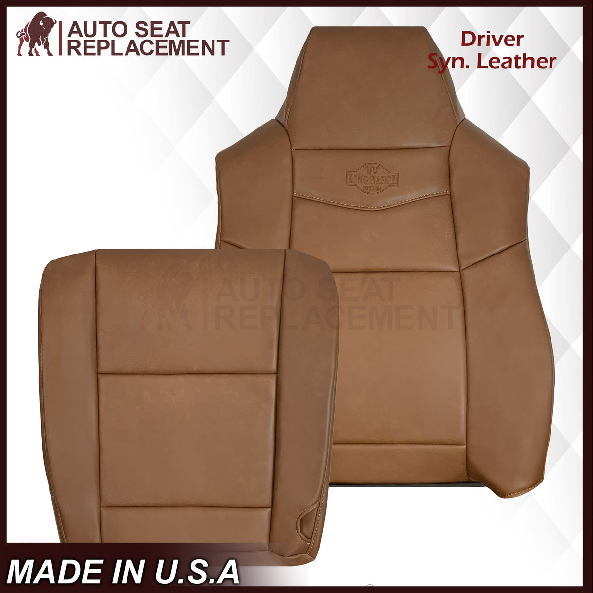 2002-2007 Ford F250 F350 King Ranch Replacement Synthetic Leather Front Seat Covers
