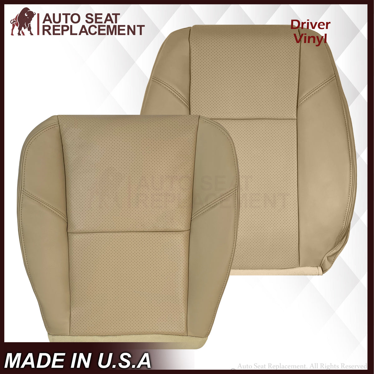 2009-2014 Cadillac Escalade Perforated Seat Cover in Light Cashmere Tan: Choose From Variation