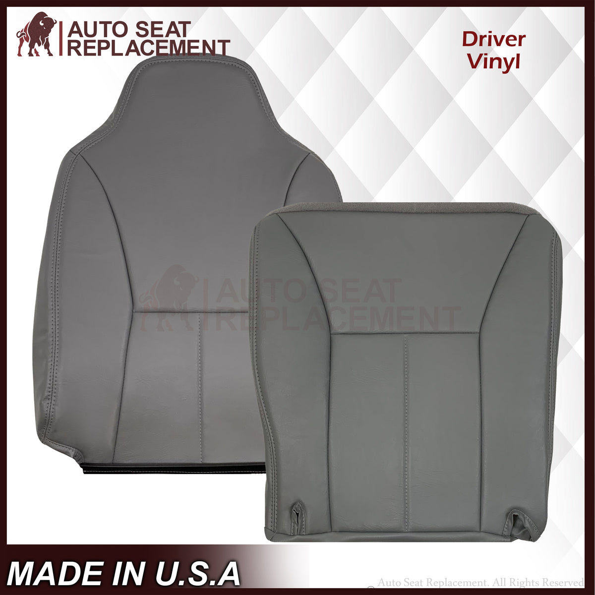 1998 - 2002 Dodge Ram 1500 Base Work Truck SINGLE CAB Seat Cover in Mist Gray Vinyl