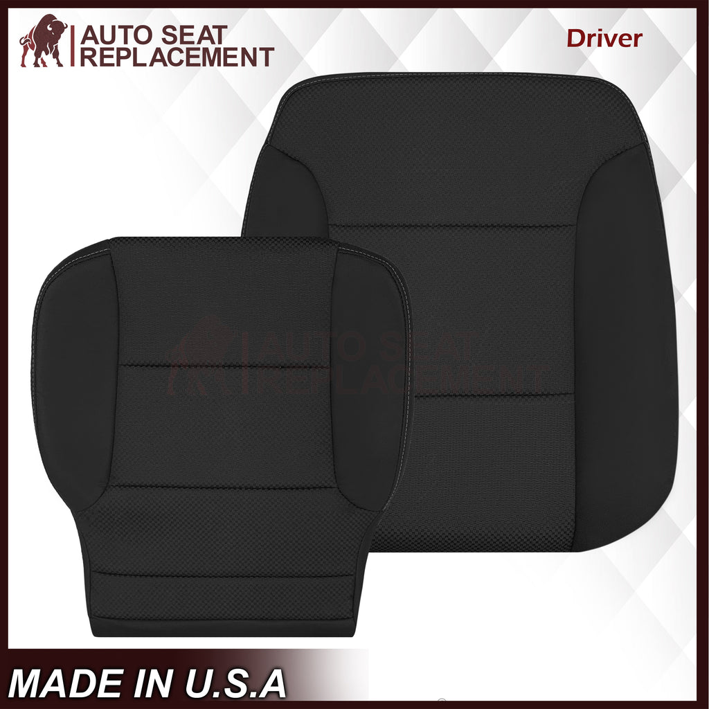 2014-2019 GMC Sierra W/T Base Work Truck Replacement Cloth Seat Cover: Black