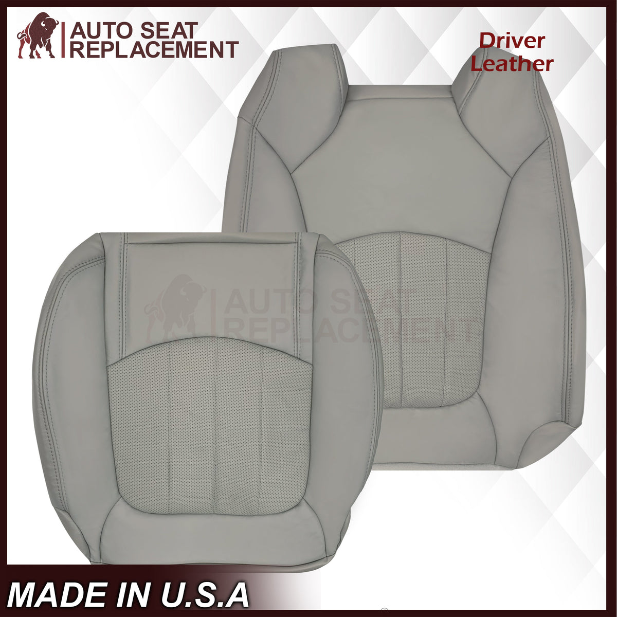 2009-2012 Chevrolet Traverse LT/LTZ Driver or Passenger Replacement Seat Cover: Perforated, Gray
