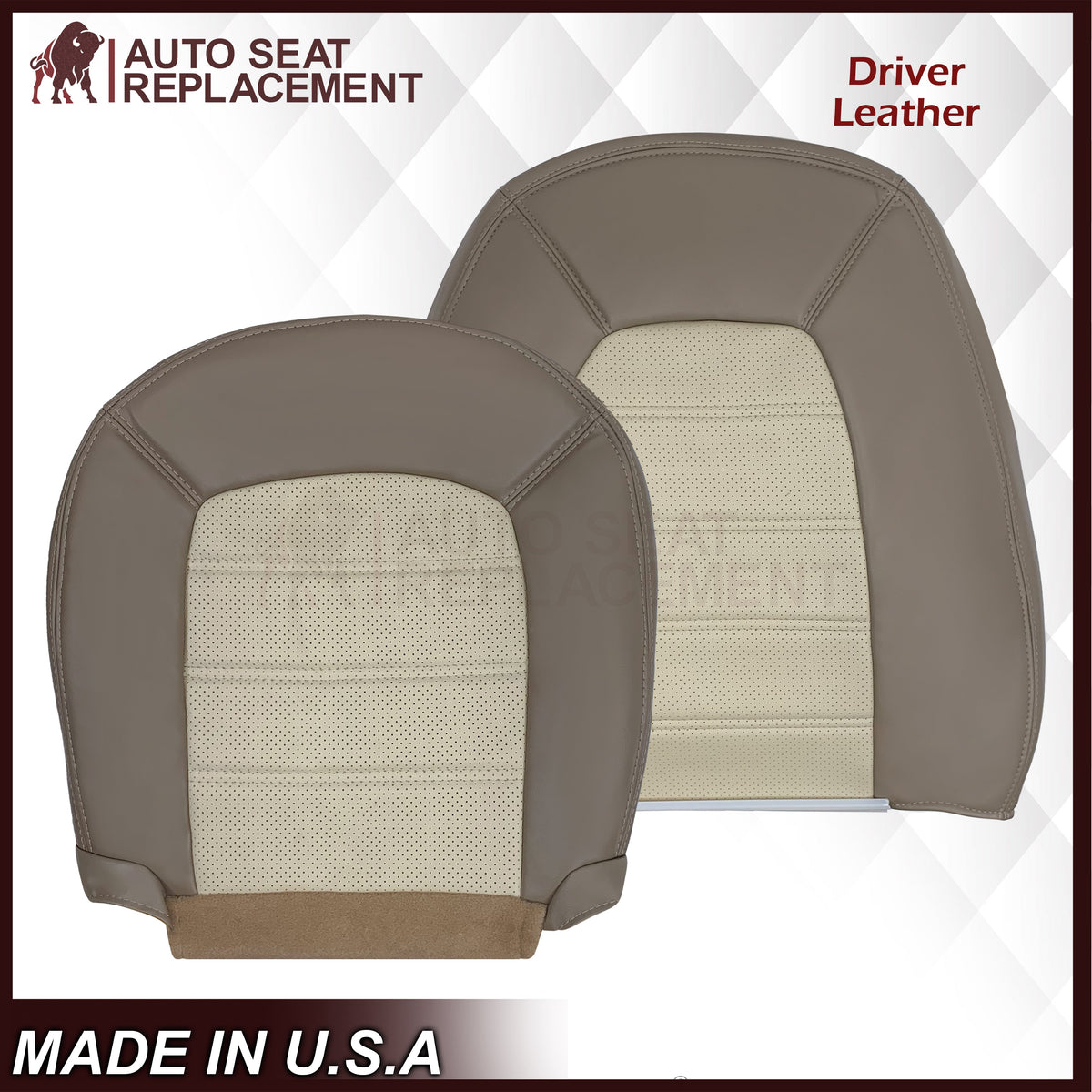 2002 - 2005 Ford Explorer Eddie Bauer Perforated Replacement Seat Cover In 2-Tone Tan
