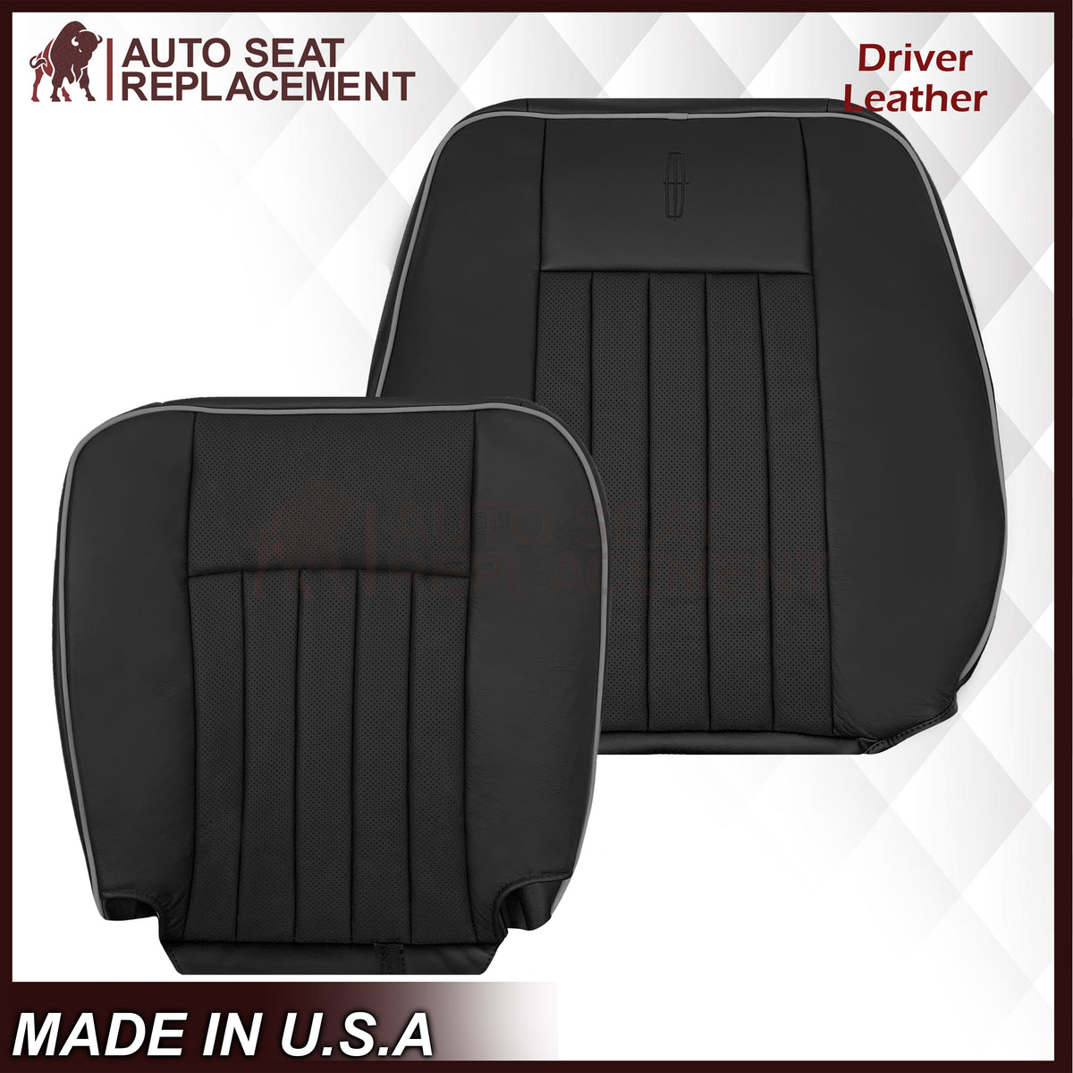 2003 - 2006 Lincoln Navigator Replacement Seat Covers in Black: Choose Genuine Leather or Vinyl