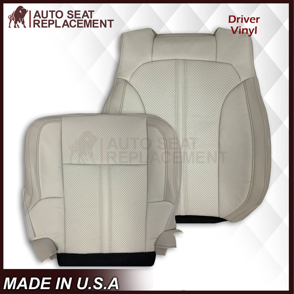 2009 - 2012 Lincoln MKS Replacement Seat Covers in Tan: Choose Genuine Leather or Vinyl