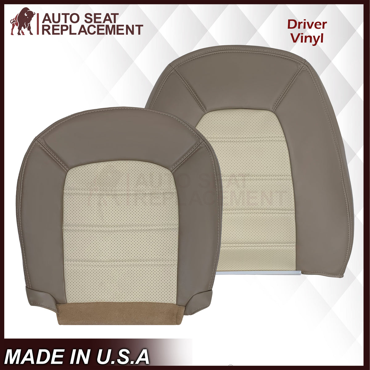 2002 - 2005 Ford Explorer Eddie Bauer Perforated Replacement Seat Cover In 2-Tone Tan