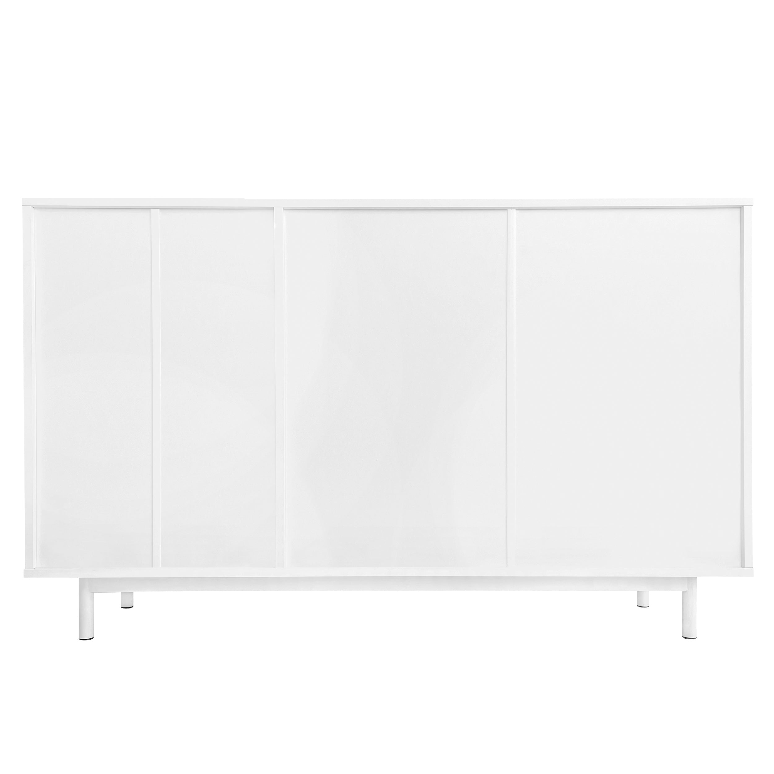 47.2' Buffet Sideboard Cabinet with 2 Doors And Drawers, Adjustable Shelf, Metal Legs Wave Pattern Kitchen Pantry Cabinets for Dining Room, Bedroom, Living Room