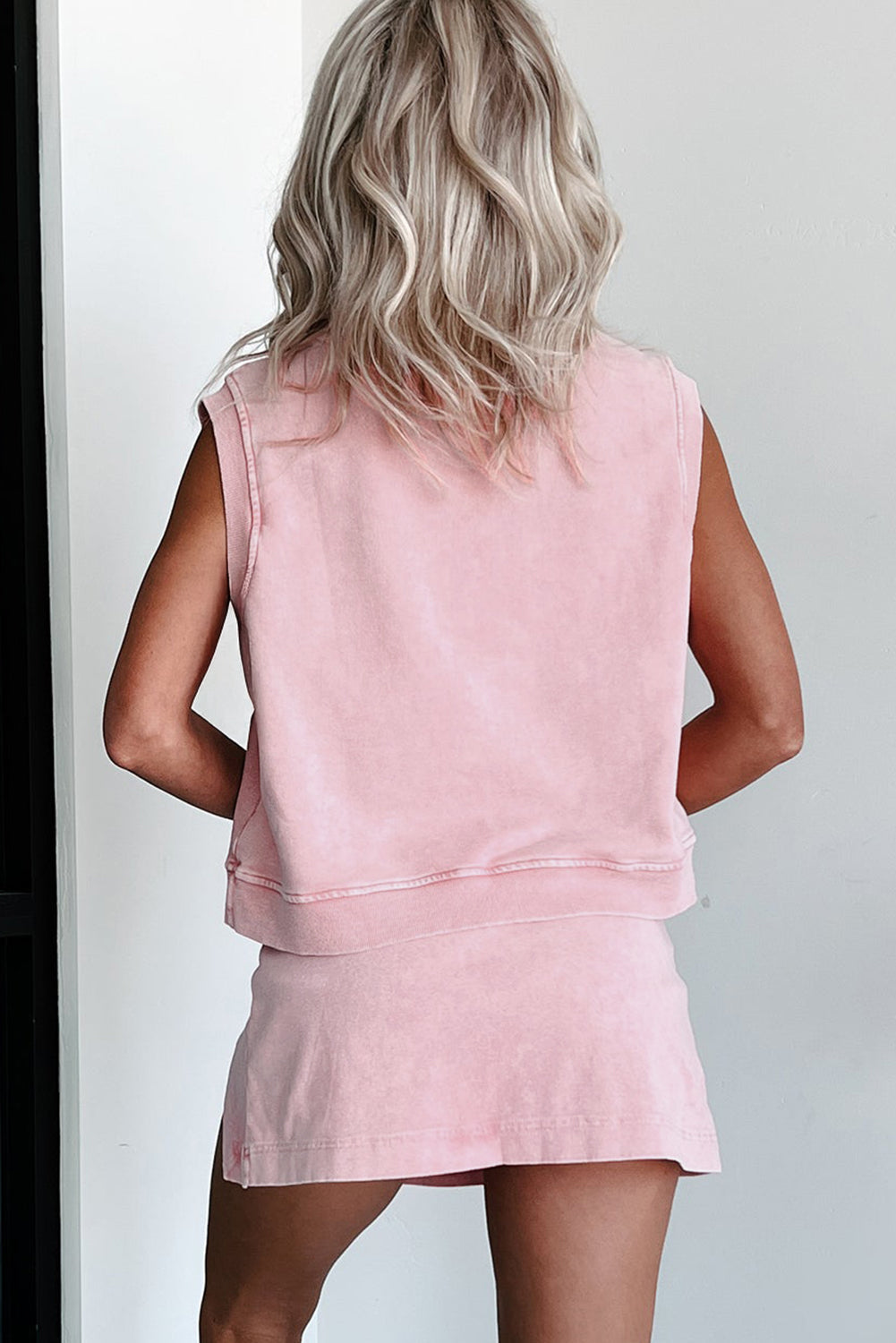Solid Mineral Wash Tank Top & Lined Skort Set