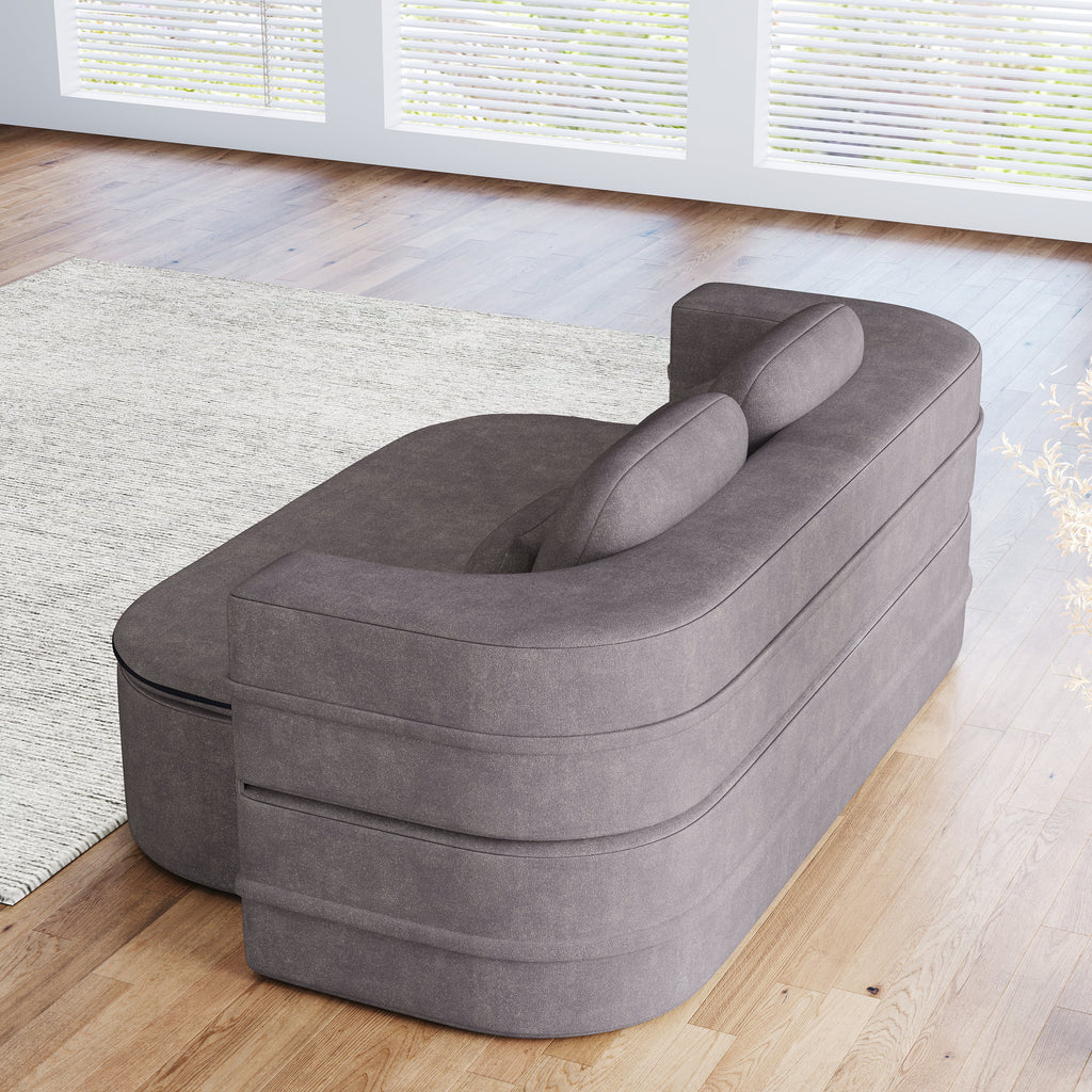 75''2-in-1 Foldable Sofa,Convertible Sleeper Foam Sofa Bed with Multi Functional Blanket, Chenille Floor folding sofa bed,  Floor Sofa Lounge Sofa for Living Room Bedroom Lounge Studio