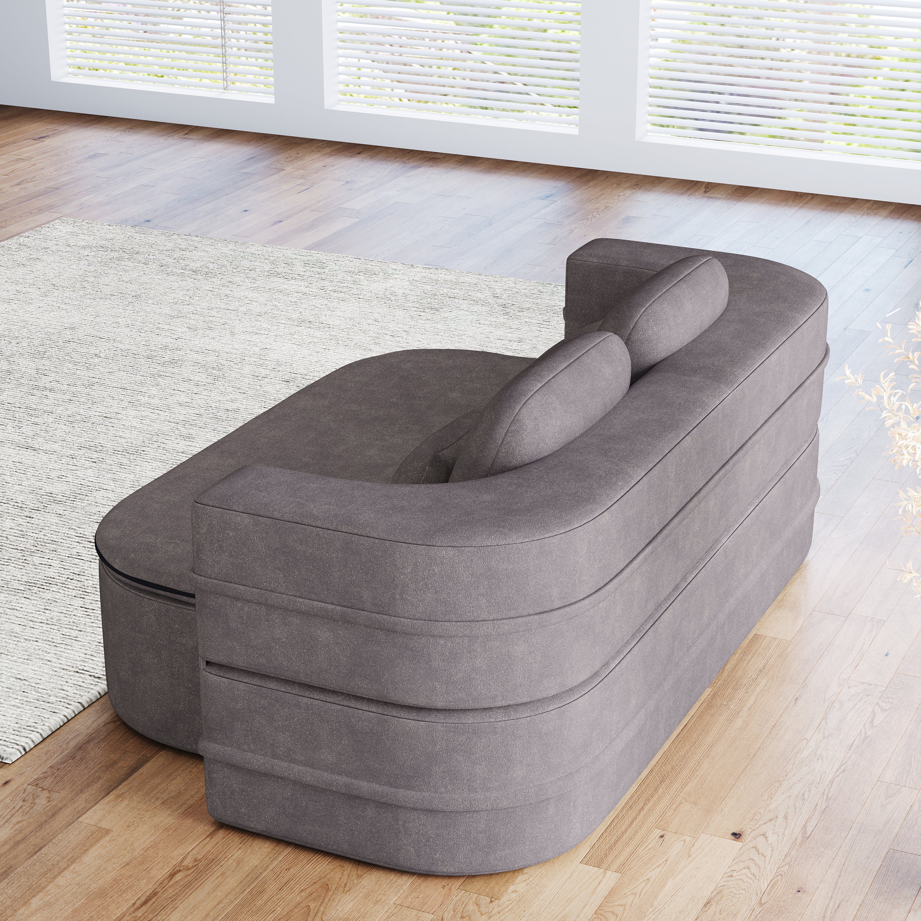 75''2-in-1 Foldable Sofa,Convertible Sleeper Foam Sofa Bed with Multi Functional Blanket, Chenille Floor folding sofa bed,  Floor Sofa Lounge Sofa for Living Room Bedroom Lounge Studio