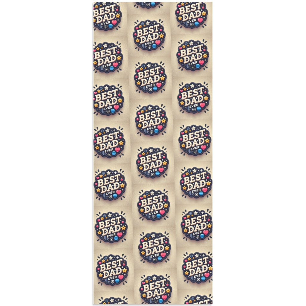 Best Dad Ever Circle Custom Gift Wrapping Paper - 58"x 23" (Made in USA)