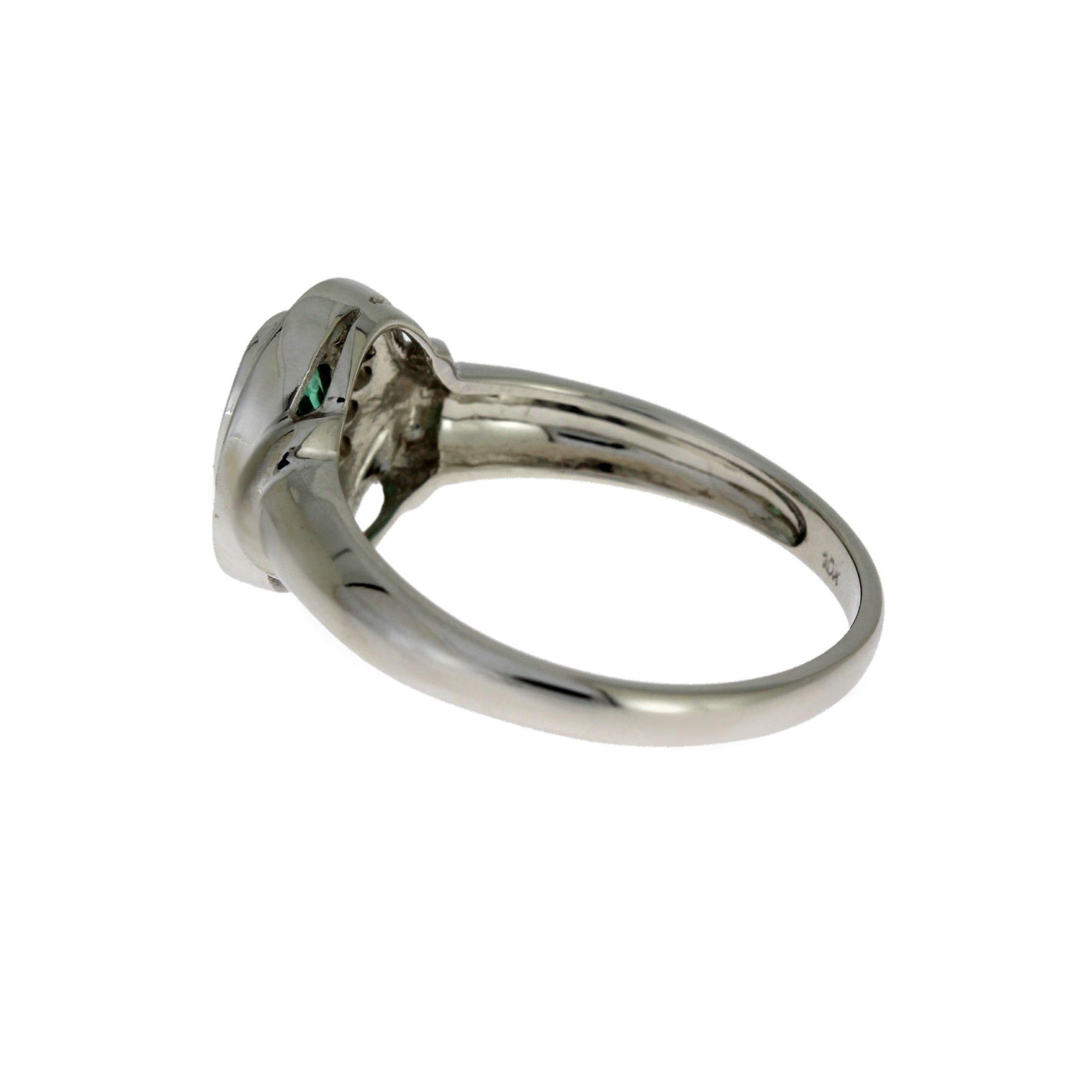 Natural .60ct Emerald Diamond Ring 10KT White Gold