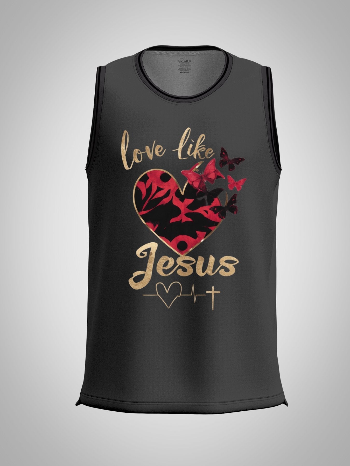 Love Like Jesus Adult Dark Grey Basketball Jersey | Ships From USA