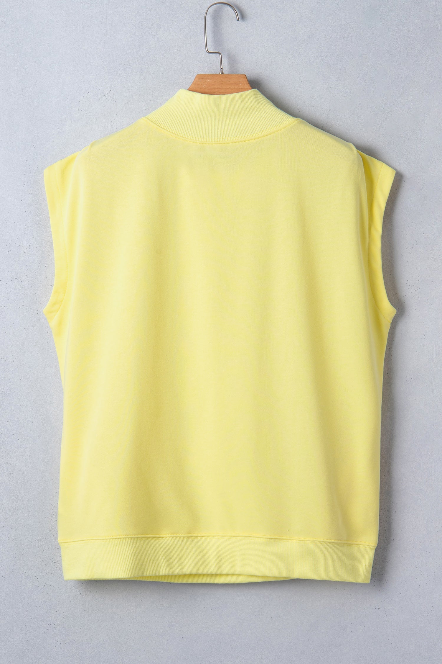 Solid Mock Neck Cap Sleeve Oversized Top