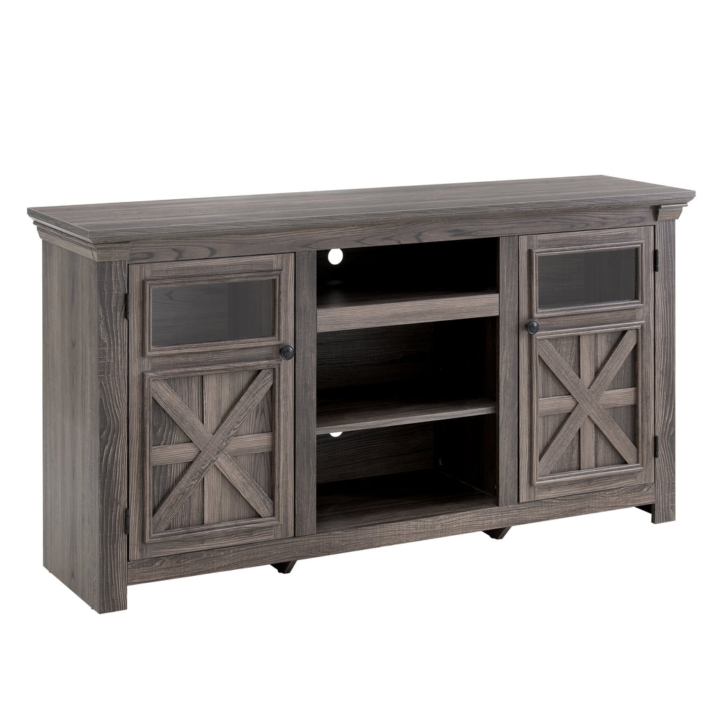 2 Doors Cabinet Farmhouse  Cabinet, Farmhouse TV Stand Barn Design,Modern Farmhouse TV Media Stand, Large Barn Inspired Home Entertainment Console,GREY, 60.23'W*15.35'D*31.7'H