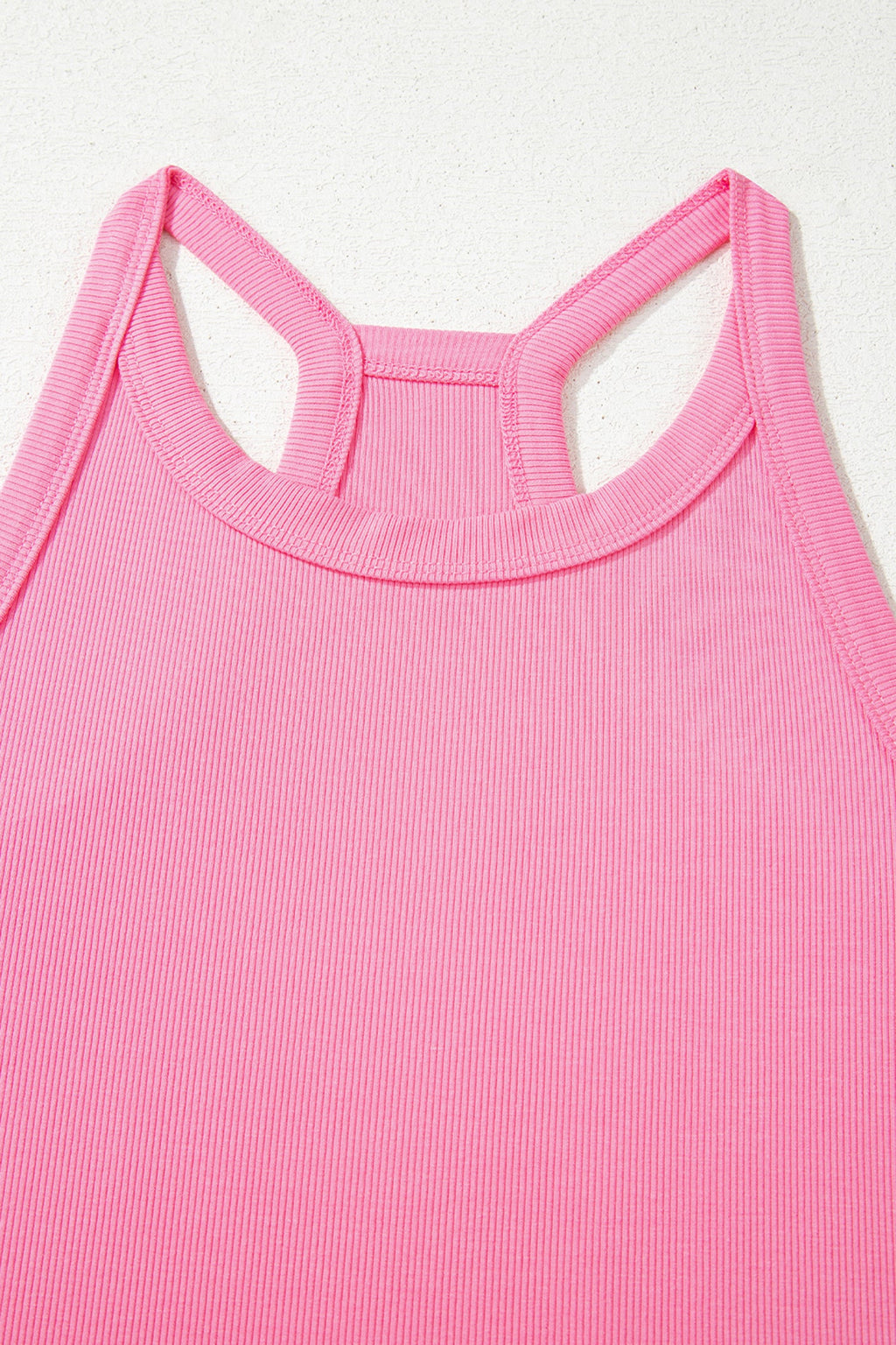 Solid Ribbed Tank Top and Sweatpants Set