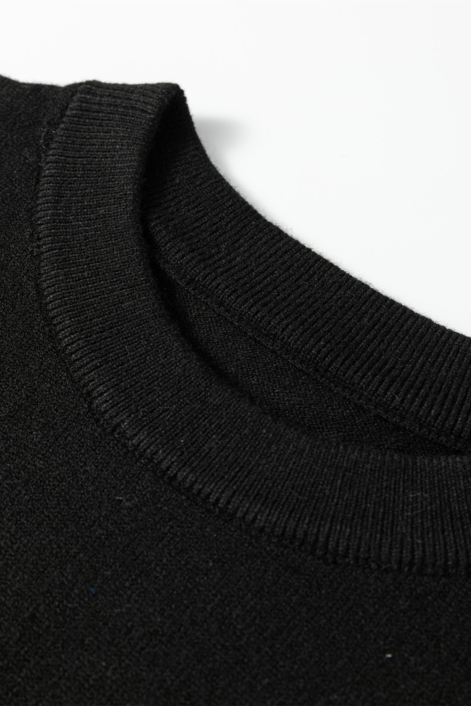 Racing Red Solid Color Crew Neck Knit Cap Sleeve Sweater