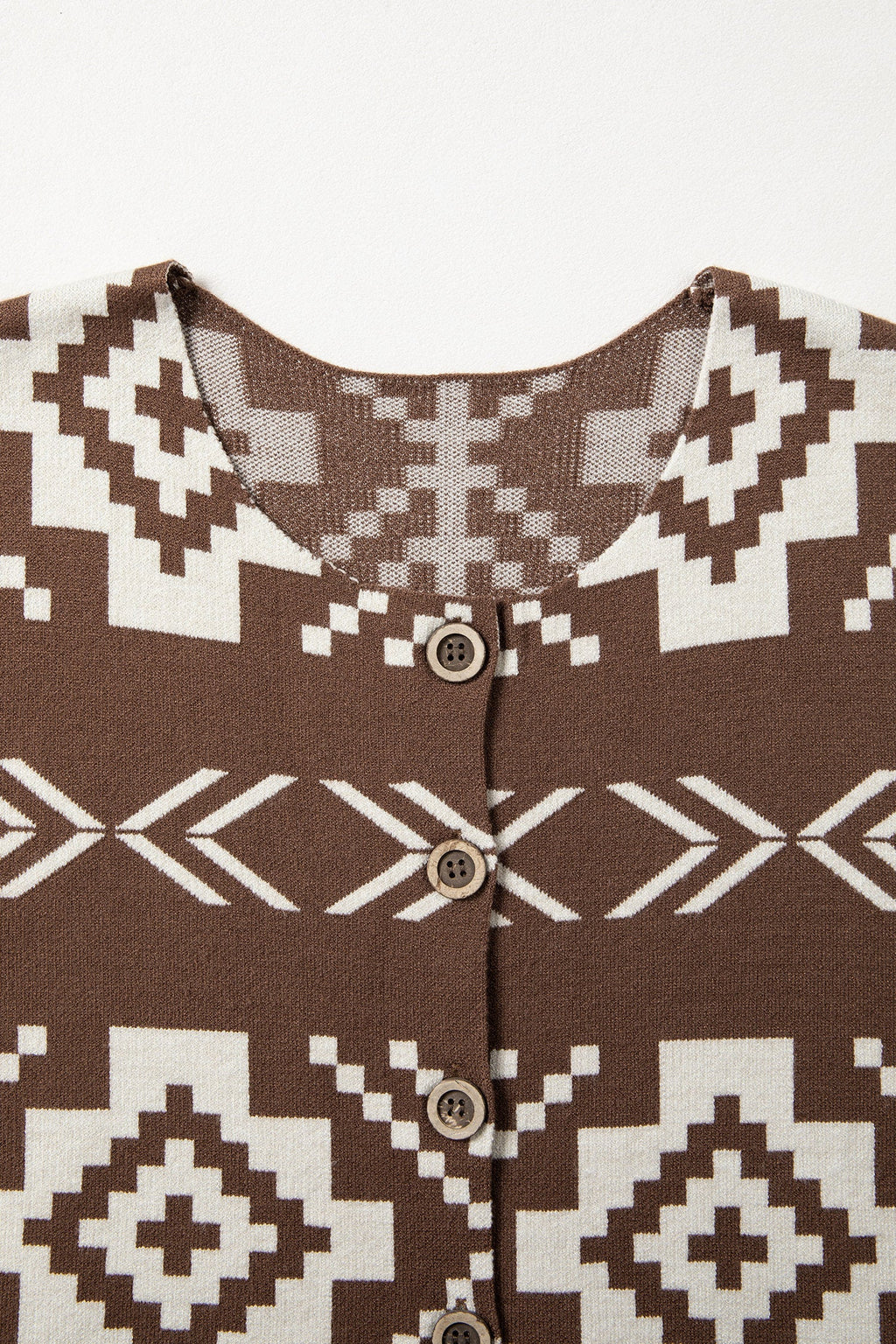 Southwestern Aztec Buttoned Sweater Vest