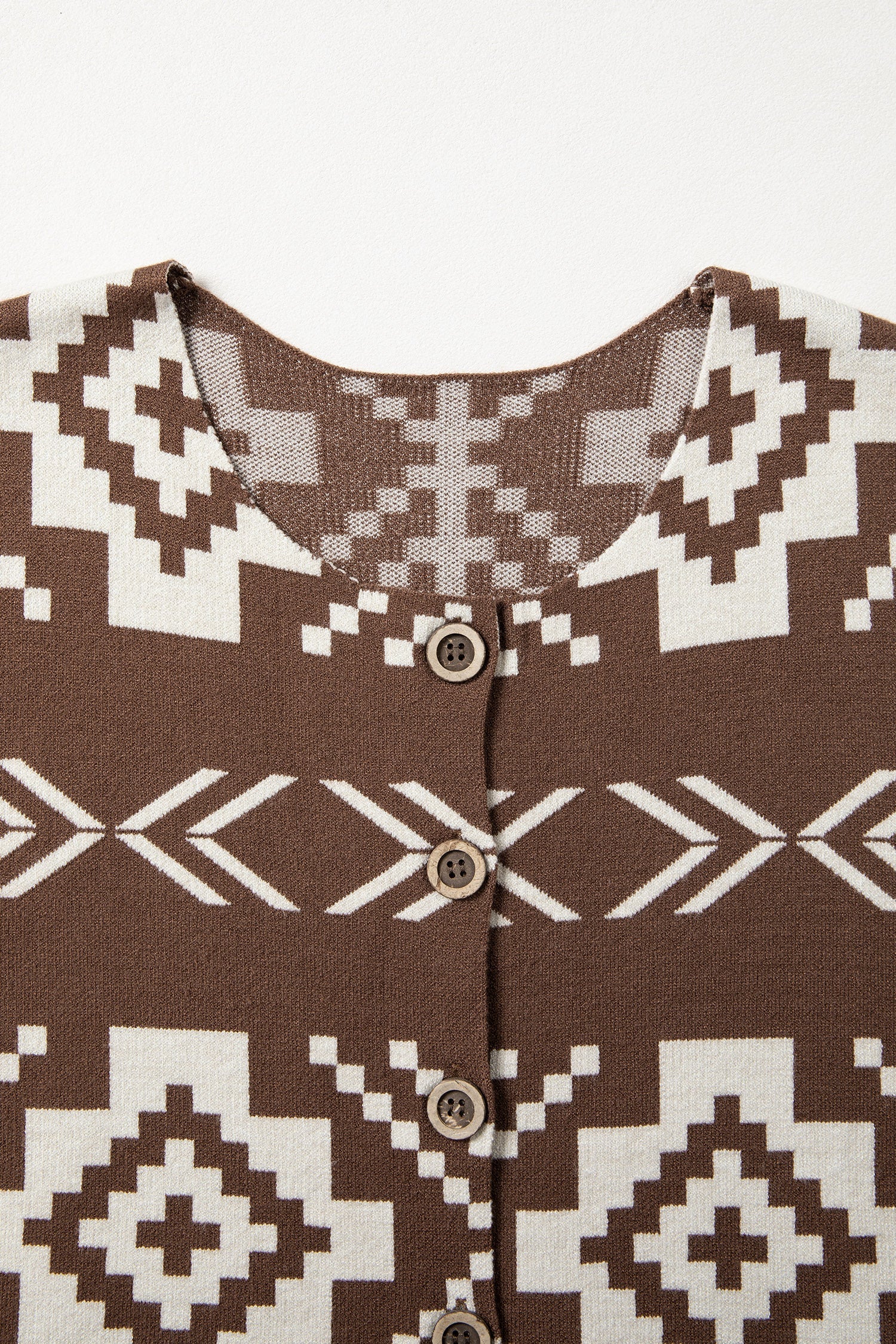 Southwestern Aztec Buttoned Sweater Vest
