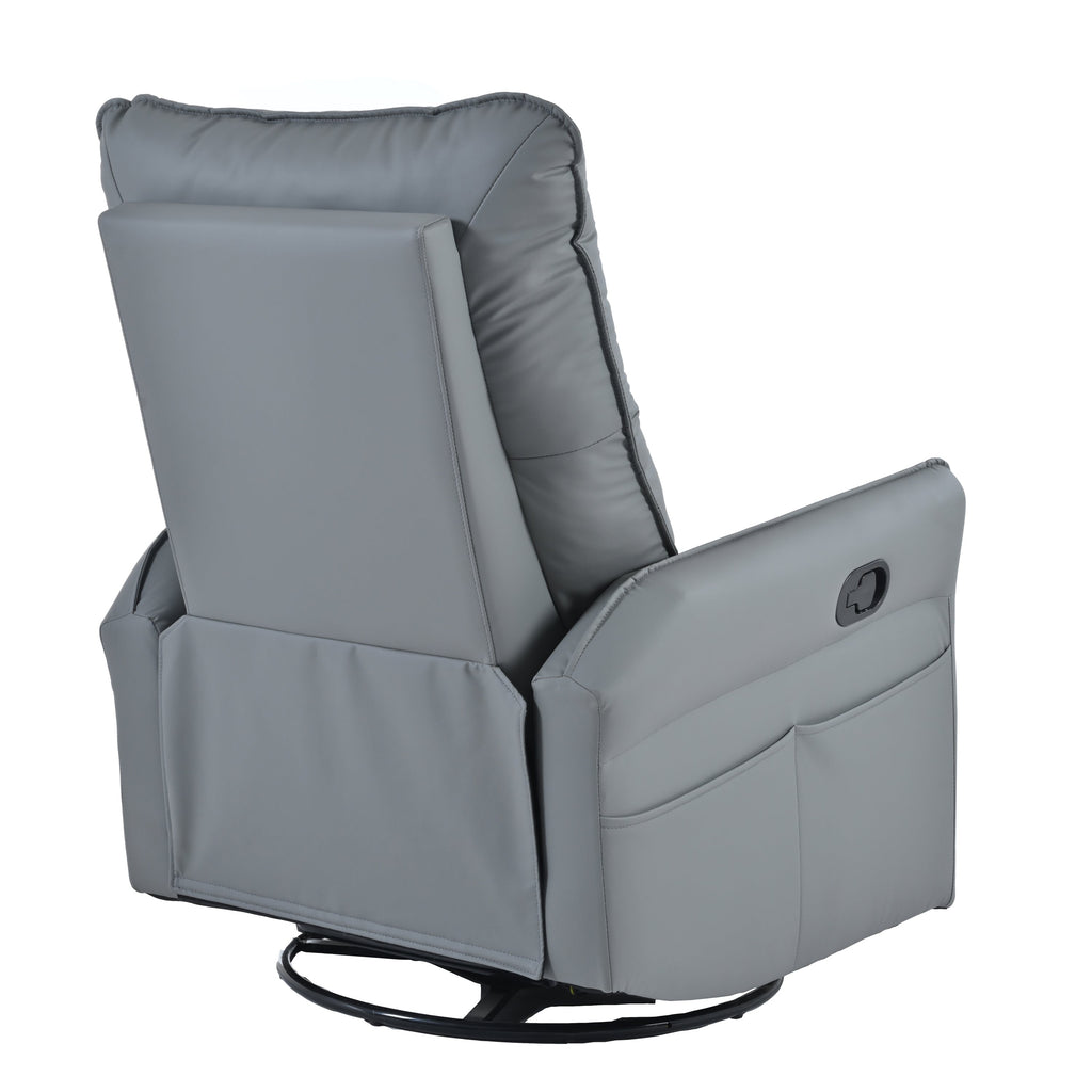 Rocker Recliner Chair,360° Swivel Nursery Rocking Chair,Glider Chair,Modern Small Rocking Swivel Recliner Chair for Bedroom,Living Room Chair Home Theater Seat,Side Pocket(Blue-gray+360° Swivel)