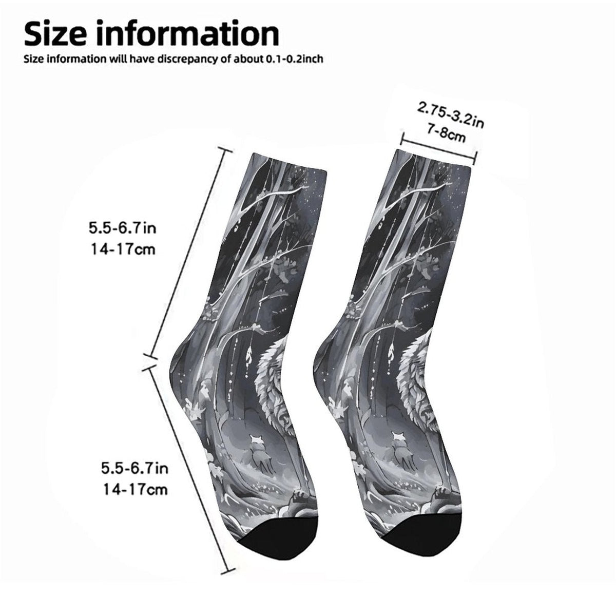 Ethereal Wolf in the Moonlight Socks for Kids