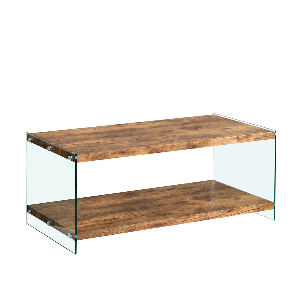 MDF CoffeeTable, Small Tea Table, Walnut Tempered Glass Sofa Table