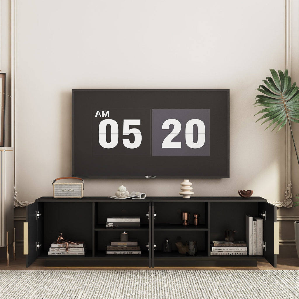 TV Stand  with 16 Color LEDs,68' Modern TV Stand,  TV Cabinet Entertainment Center for 55 60 65 Inch TV