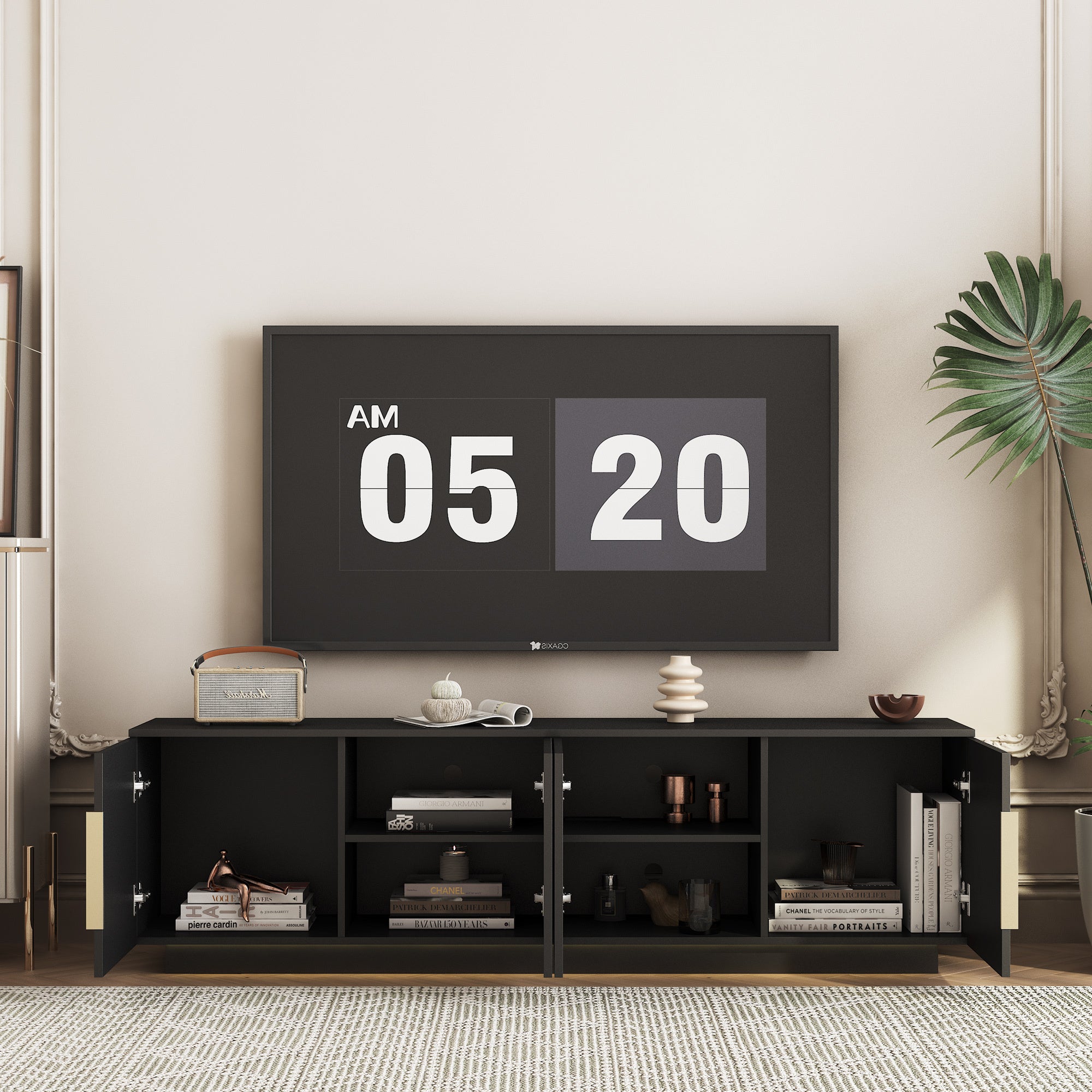 TV Stand  with 16 Color LEDs,68' Modern TV Stand,  TV Cabinet Entertainment Center for 55 60 65 Inch TV