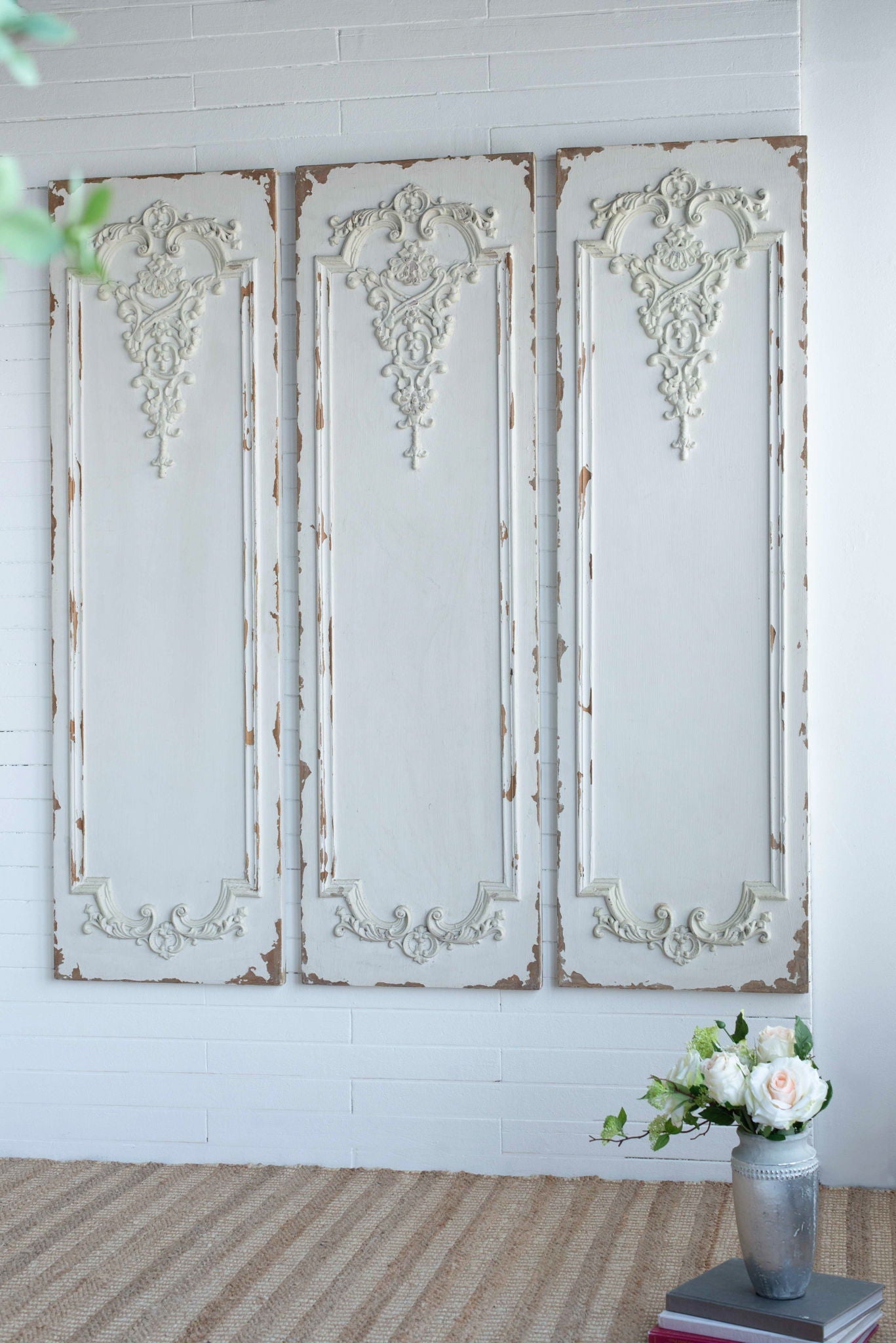 Set Of Large Wooden Rectangle Hanging Panels