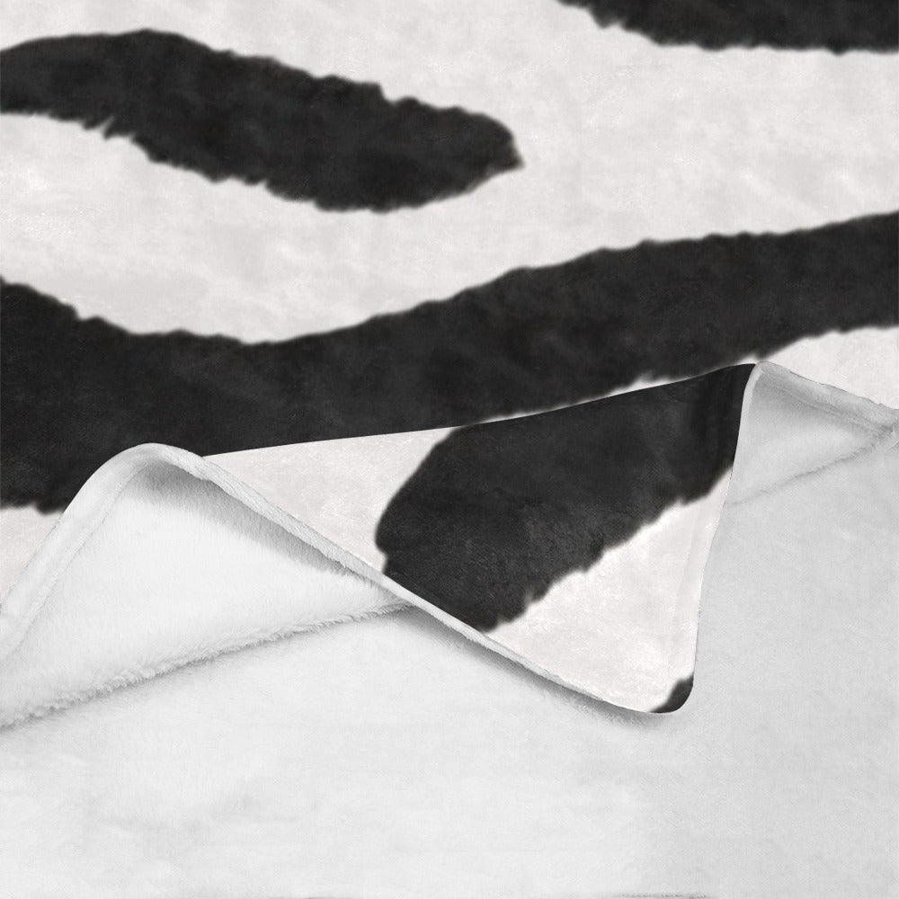 Zebra Stripes Cozy Ultra-Soft Micro Fleece Blanket 40" x 50" (Made in USA)