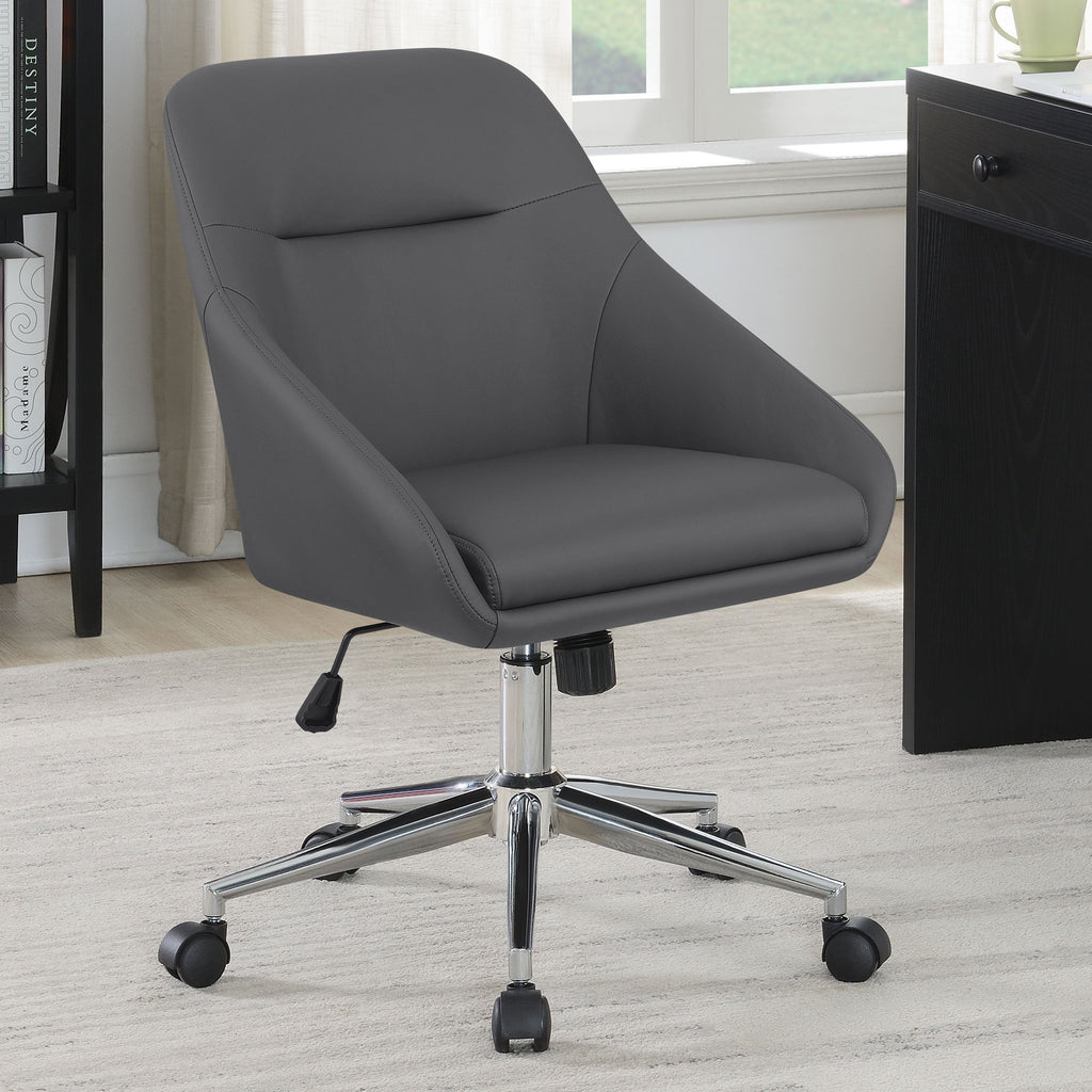 Jackman Grey Upholstered Adjustable Home Office Desk Chair
