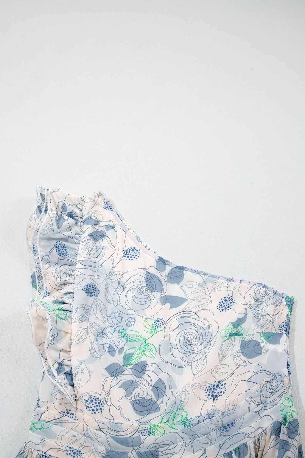 Floral Ruffle One Shoulder Maxi Dress