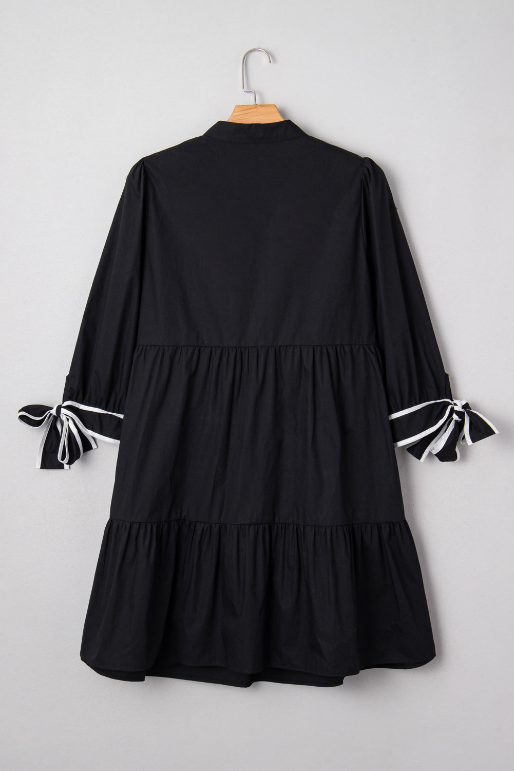 Plus Size Colorblock Knot Cuff Mini Dress