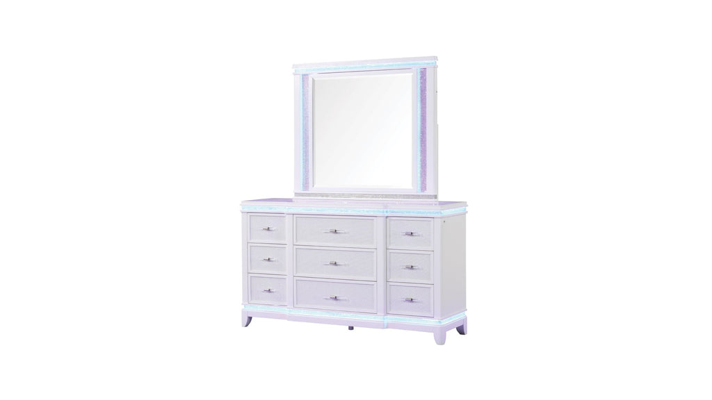 OPIUM King 5 Pc Bedroom set in Milky White(CA INVENTORY)
