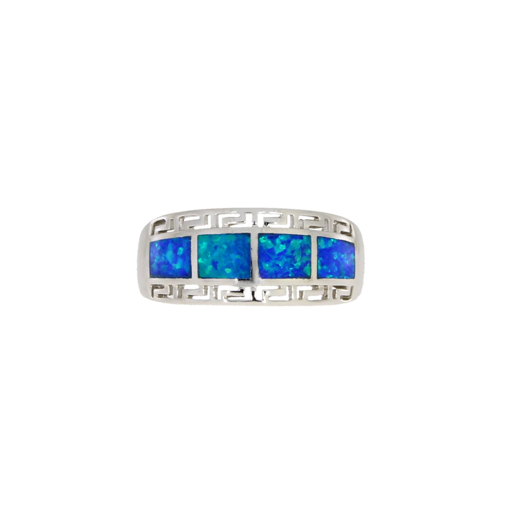 Genuine Created Opal Ring Sterling Silver