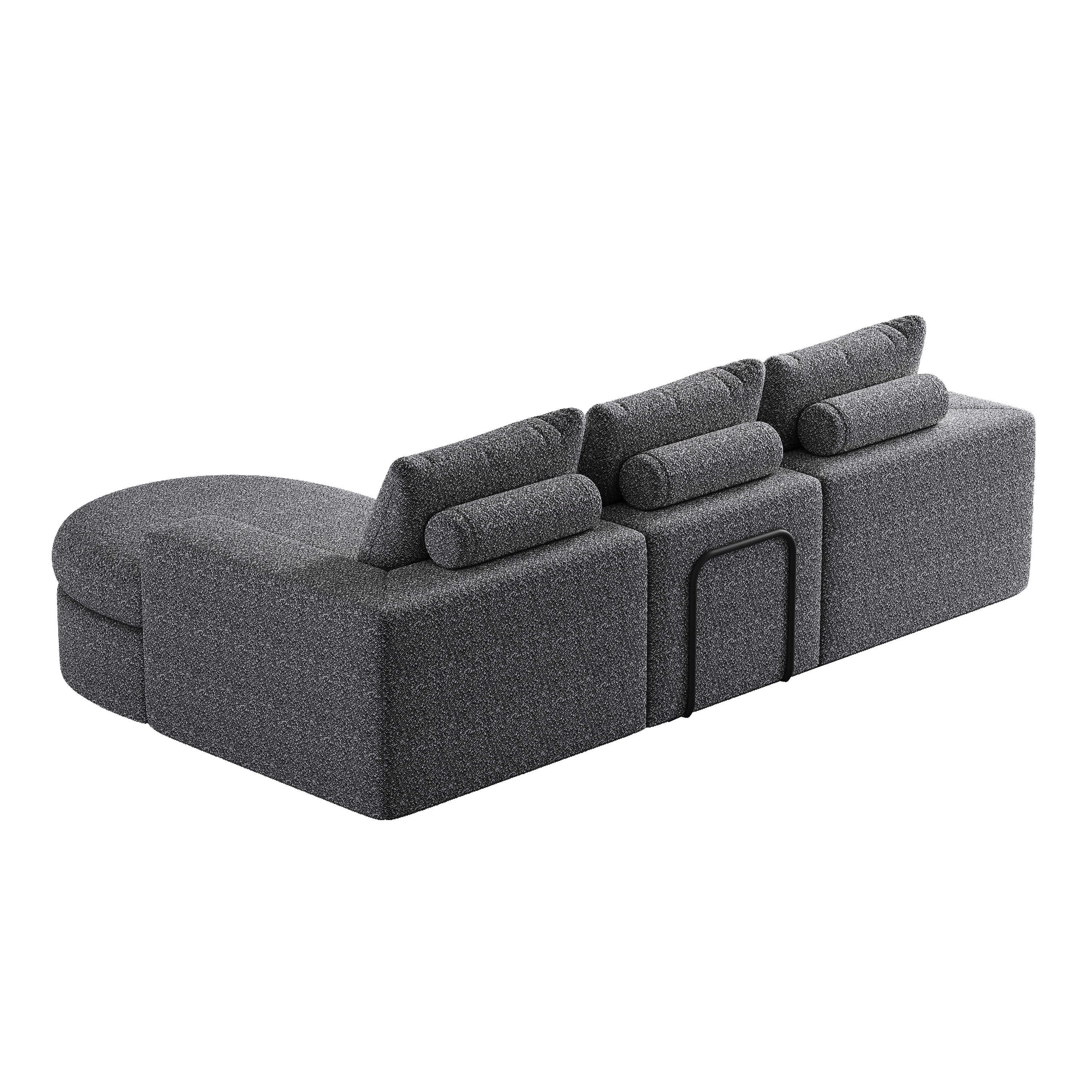 99-Inch Chenille Cloud Curved Sectional Sofa with Chaise, L-Shaped Modern Boneless Couch with Deep Seats, Chenille Sectional Sofa for Living Room and Bedroom, No Assembly Required