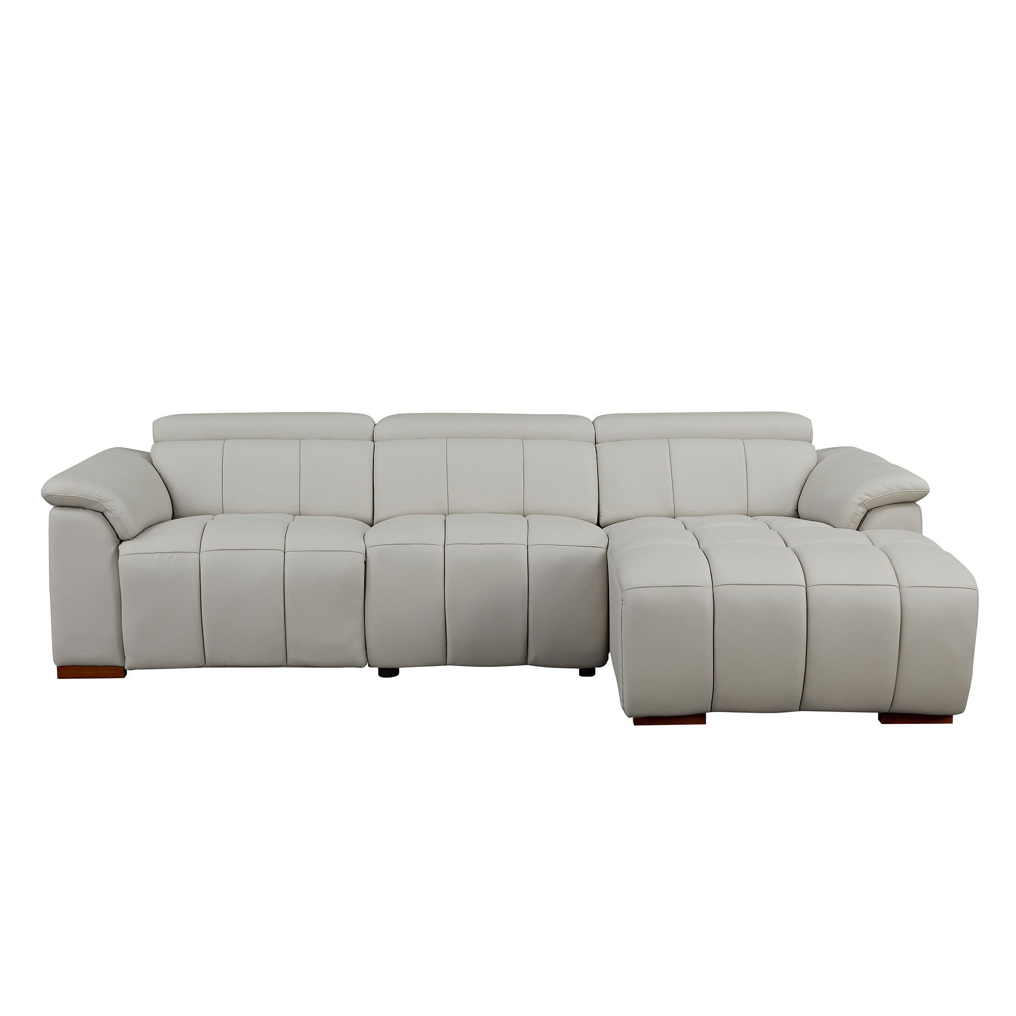 Wall-Hugger Reclining Sofa Modern Electric Control Genuine Leather L Shaped Couch,Lounge Seat Theater Seating Furniture with USB Port, Sofa with Headrest & Footrest for Living Room,Apartment,Office