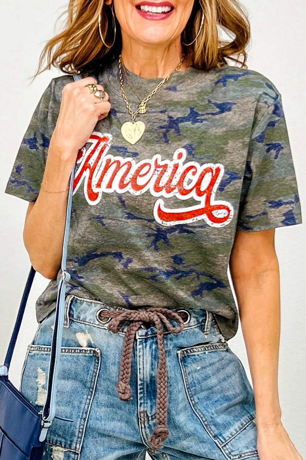 Camo America Patriotic Graphic Tee