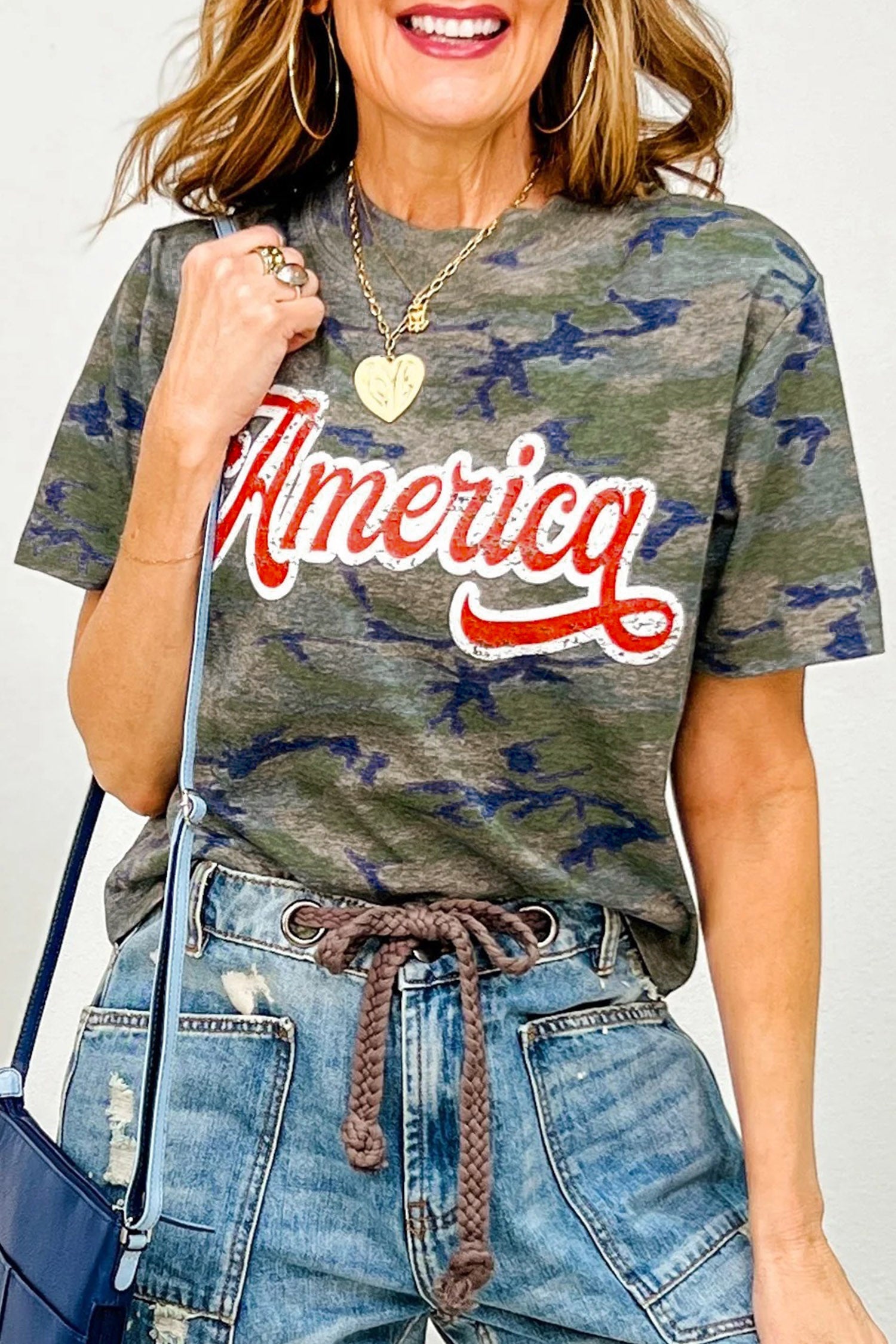 Camo America Patriotic Graphic Tee