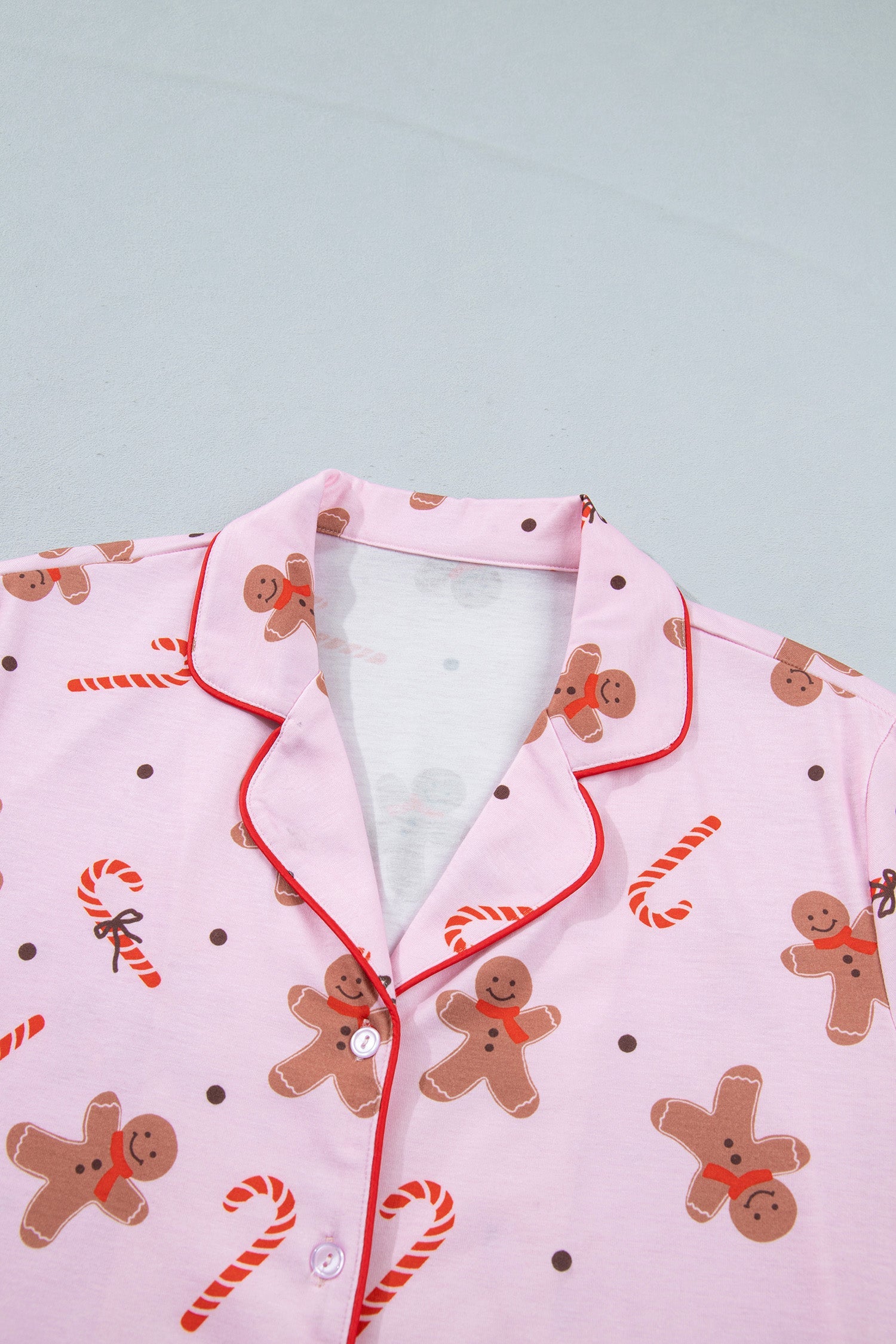 Christmas Gingerbread Top & Shorts Pajama Set