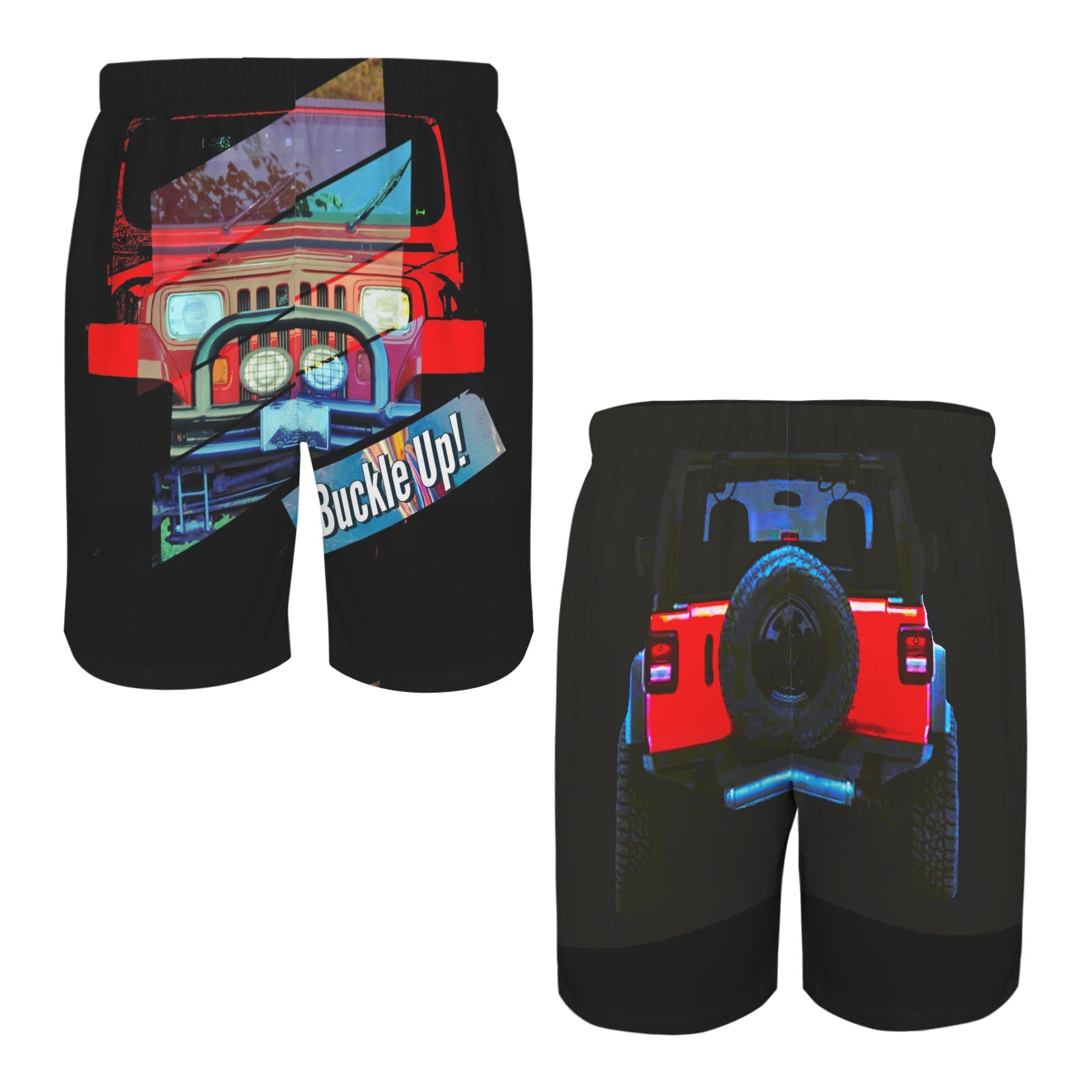 Buckle Up!  4-wheel Drive Men's All Over Print Beach Shorts | Ships from USA