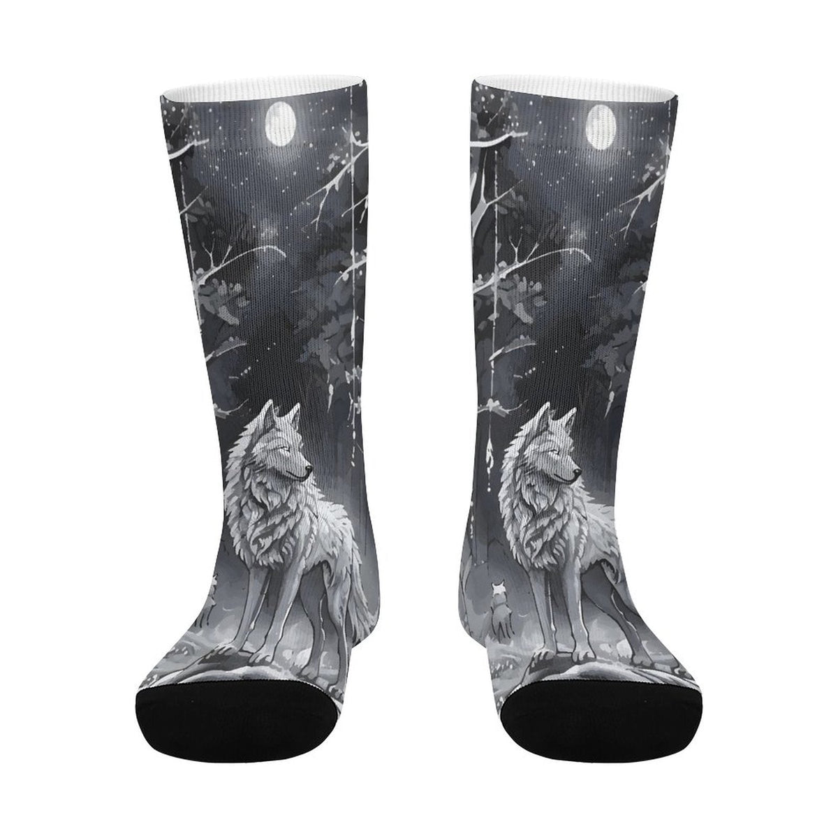 Ethereal Wolf in the Moonlight Socks for Kids