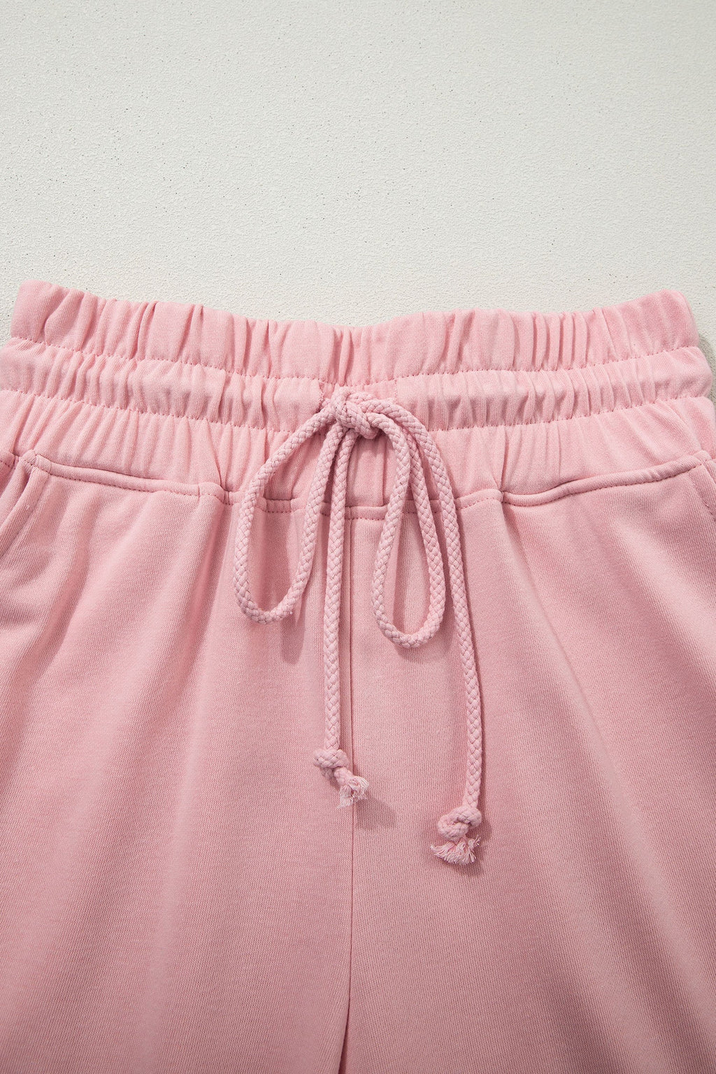 Solid Tee & Wide Leg Raw Hem Pants Set