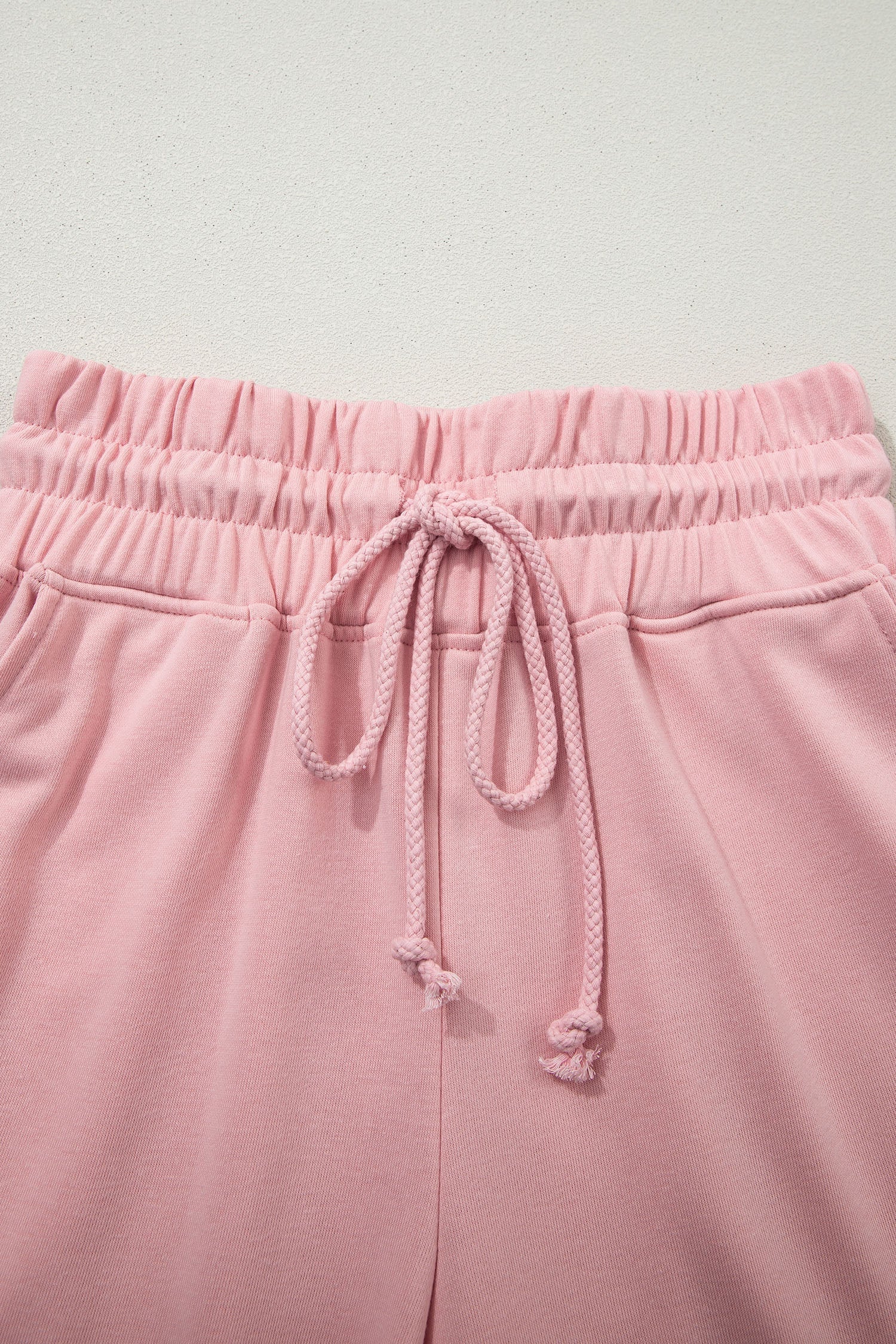 Solid Tee & Wide Leg Raw Hem Pants Set
