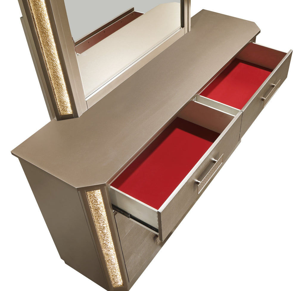 Medusa Queen 4PC Bedroom set Made with Wood in Gold (NJ Inventory)