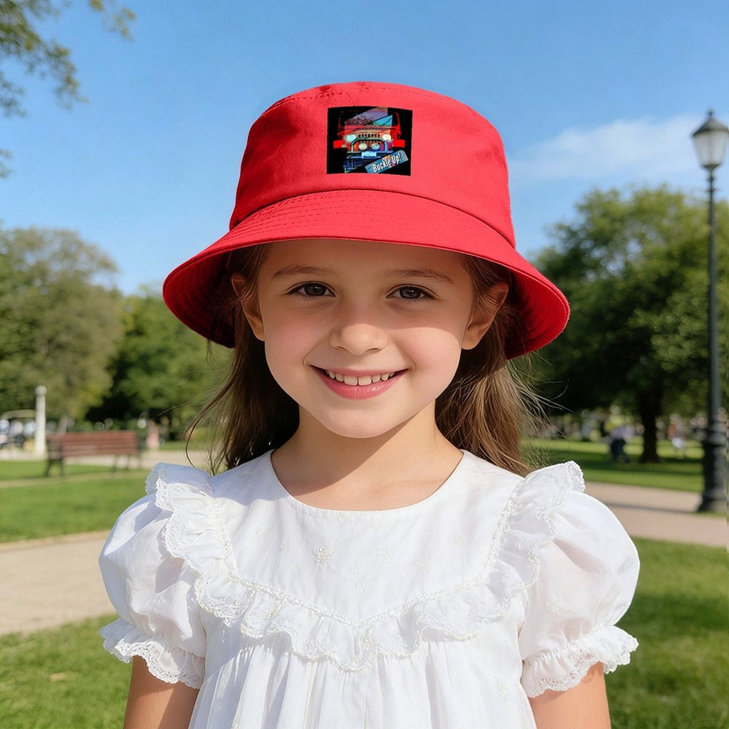 Buckle Up 4-wheel Drive Design Kids’ Bucket Hat | Ships from USA