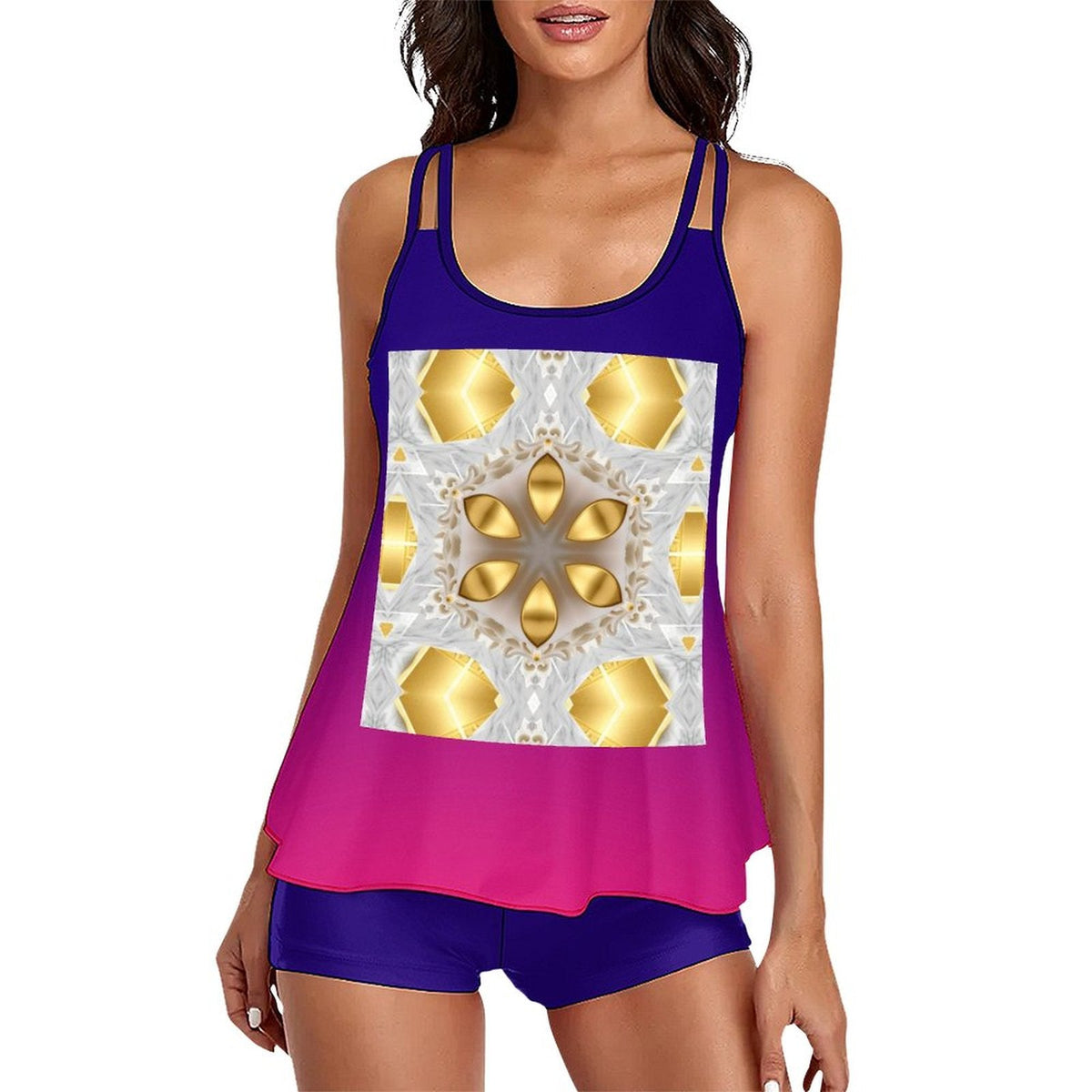 Golden Design Tankini 2-Piece Swimsuit for Women (Made in USA)