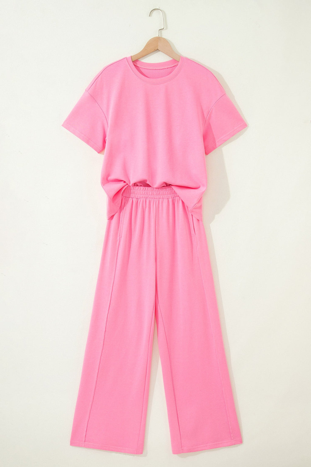 Solid Oversize Tee & Wide Leg Pants Set