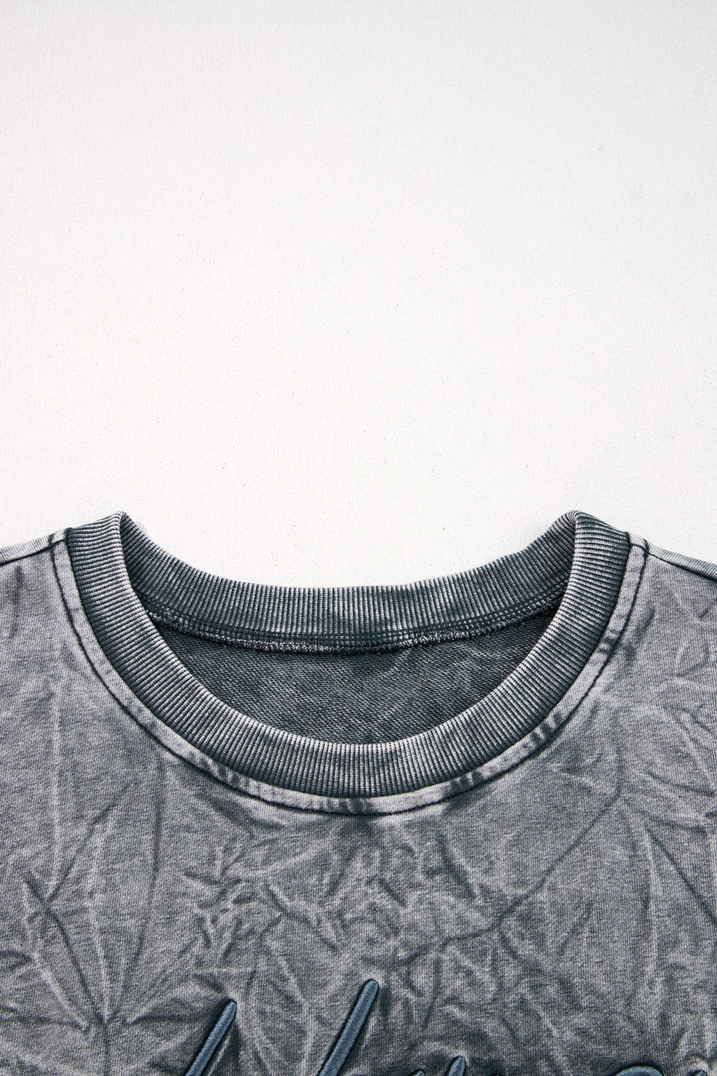 Saved by Grace Embroidered Mineral Wash Loose Sweatshirt
