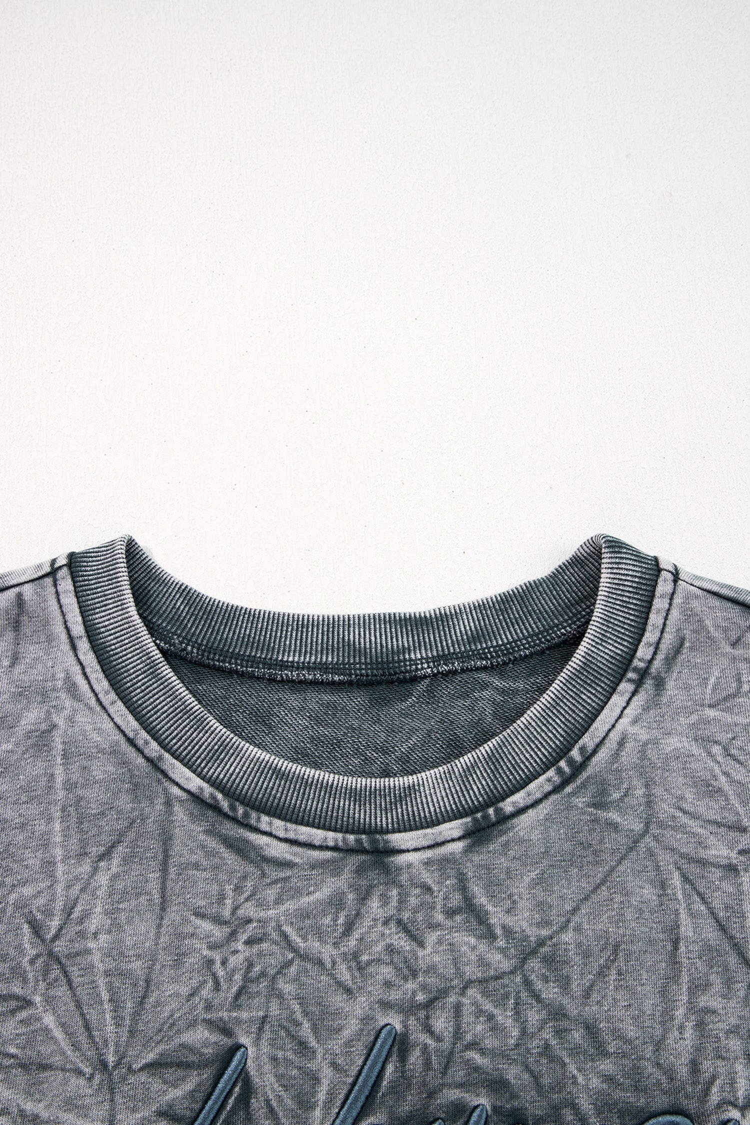 Saved by Grace Embroidered Mineral Wash Loose Sweatshirt