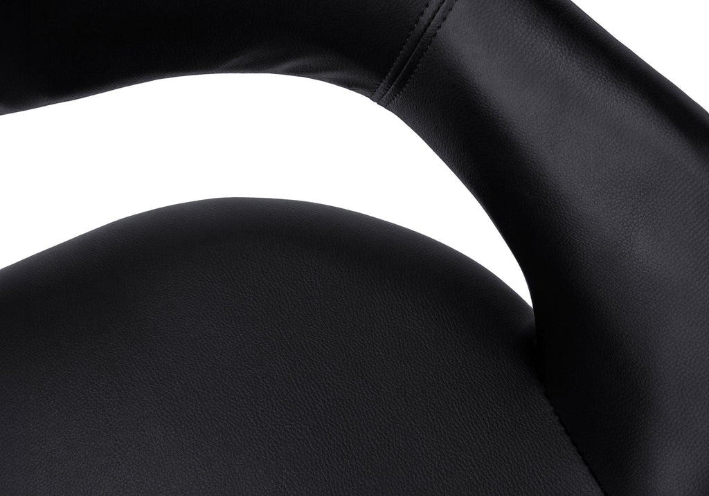 Office Chair, Adjustable Height, Swivel, Ergonomic, Armrests, Computer Desk, Work, Black Leather Look, Chrome Metal, Contemporary, Modern